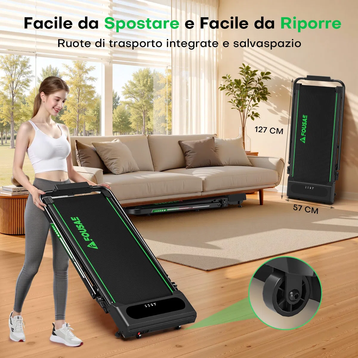 Tapis Roulant Elettrico Pieghevole 1-12km/h, 5 in 1 tapirulan con Inclinazione, Salvaspazio Con Doppio Display LED, Supporto per App e Tablet, Telecomando, Nessuna Installazione Richiesta