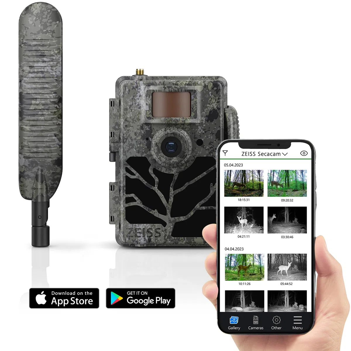 ZEISS Secacam 5 - Angolo 60°-Fotocamera caccia connessa 4G LTE, SIM integrata, SD 32 GB, APP, 12 MP, HD, intelligenza artificiale, visione notturna colori, rilevamento IR 25 m, IP66, flash invisibile