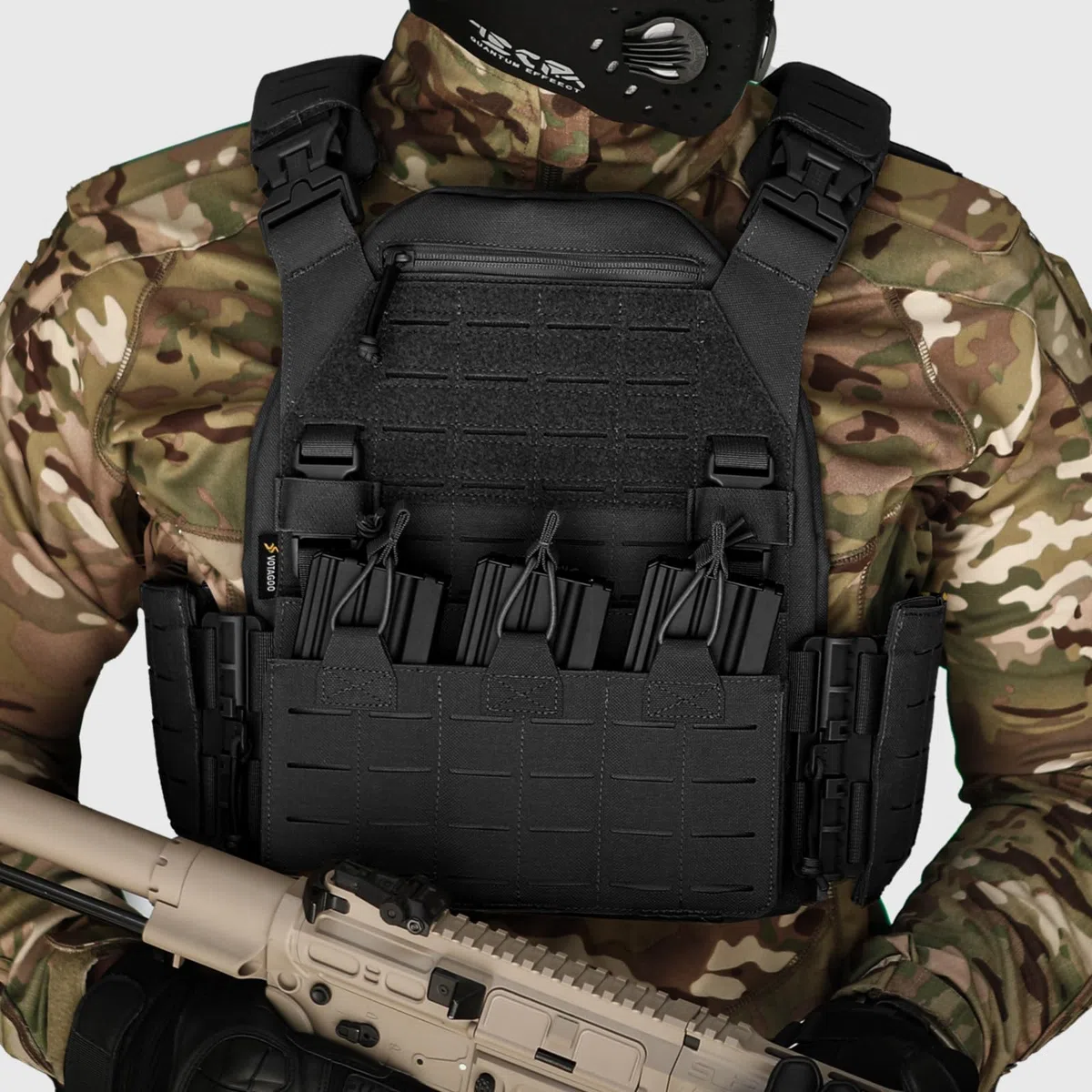 VOTAGOO Gilet tattico da uomo, gilet militare, gilet per paintball, traspirante, plate carrier paintball