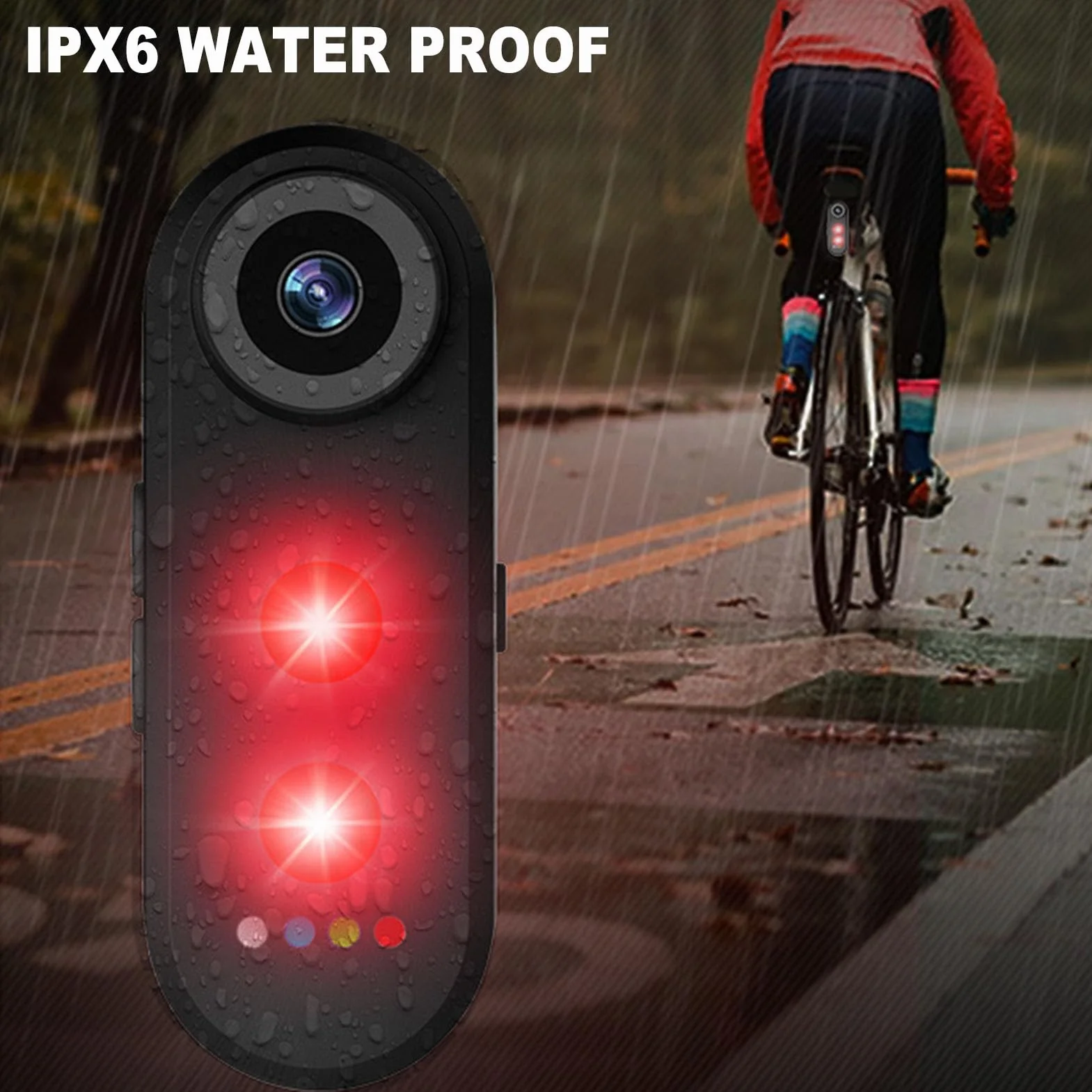 SENECESLI Vista Posteriore in Bici con Luce di Coda, Registratore Ciclistico da 1080p con Batteria Ricaricabile da 5000 MAh per Mountain Bike, Bici E (32G)
