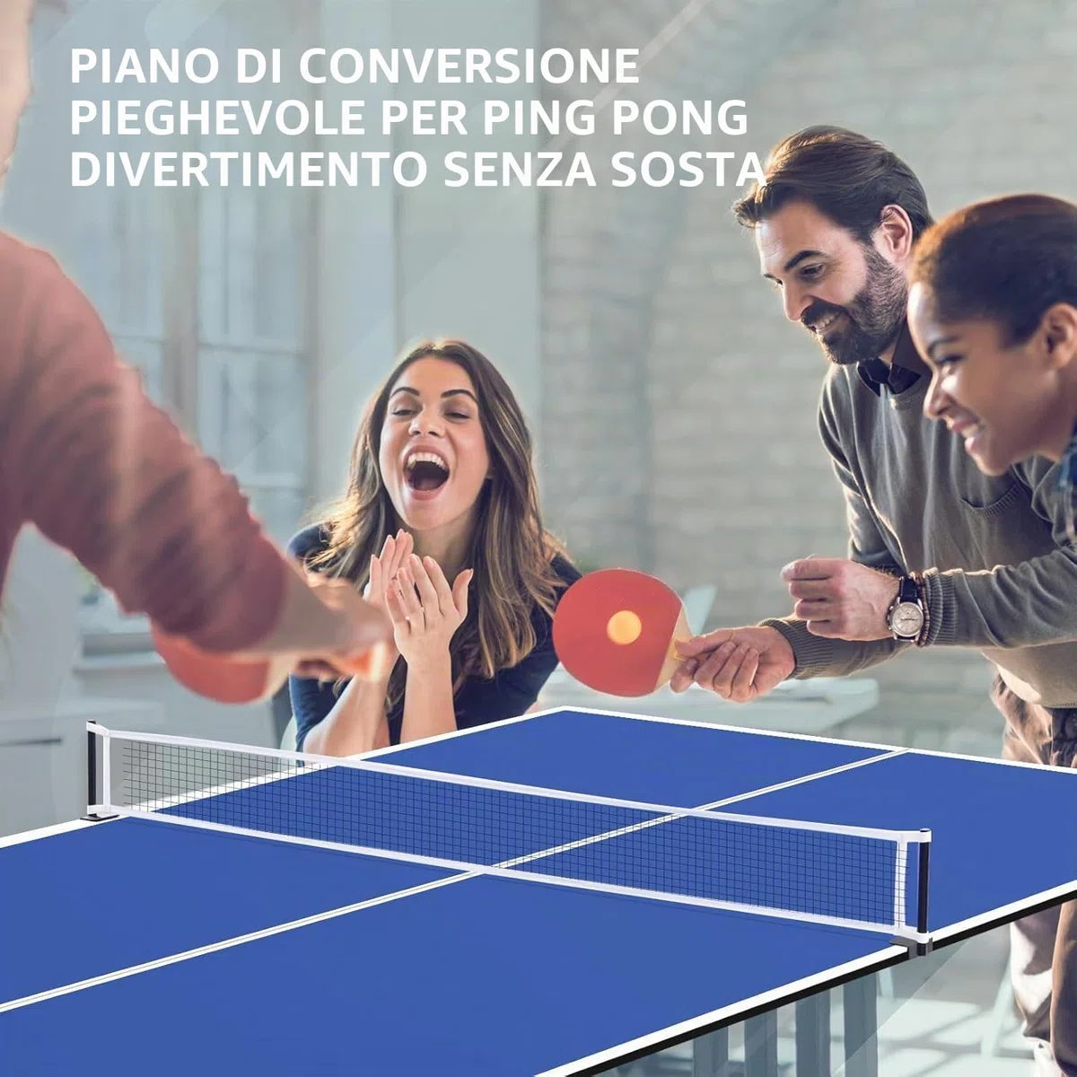 Tavolo da ping pong pieghevole da 7FT Piano da ping pong per tavolo da biliardo interno 210 x 120 cm