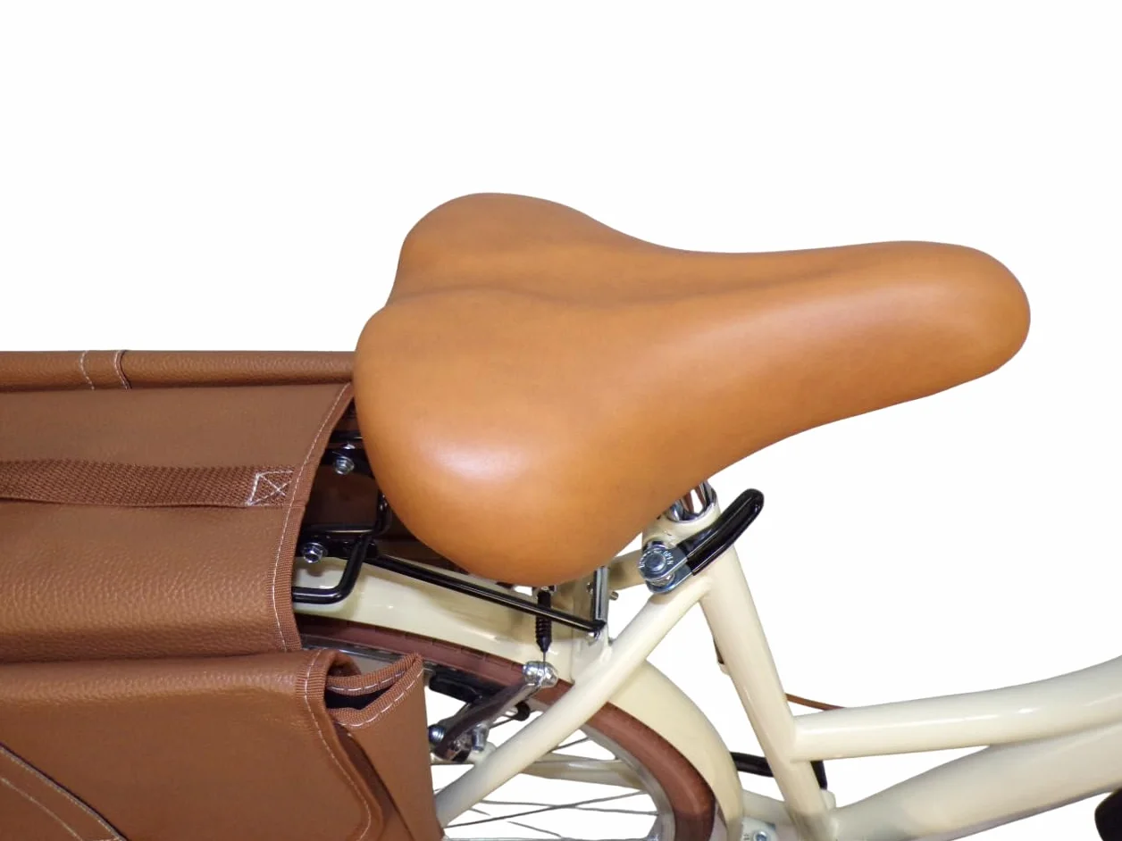 Cicli Tessari - bicicletta donna bici da città city bike da passeggio 28'' con cambio vintage retro' cesto in vimini borse laterali