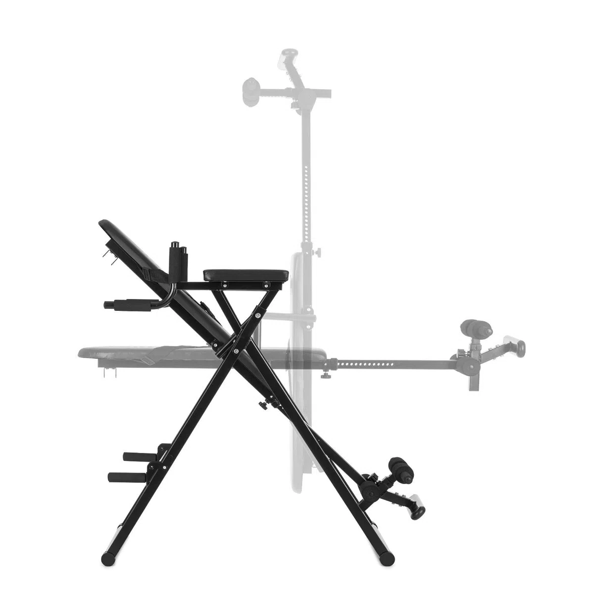 Klarfit Power-Gym - Panca a inversione, per la schiena, per allenamento multiuso, 6 in 1, inversione, push-up, squat, chin-up, dips & ab-training, fino a 120 kg, regolabile, nero