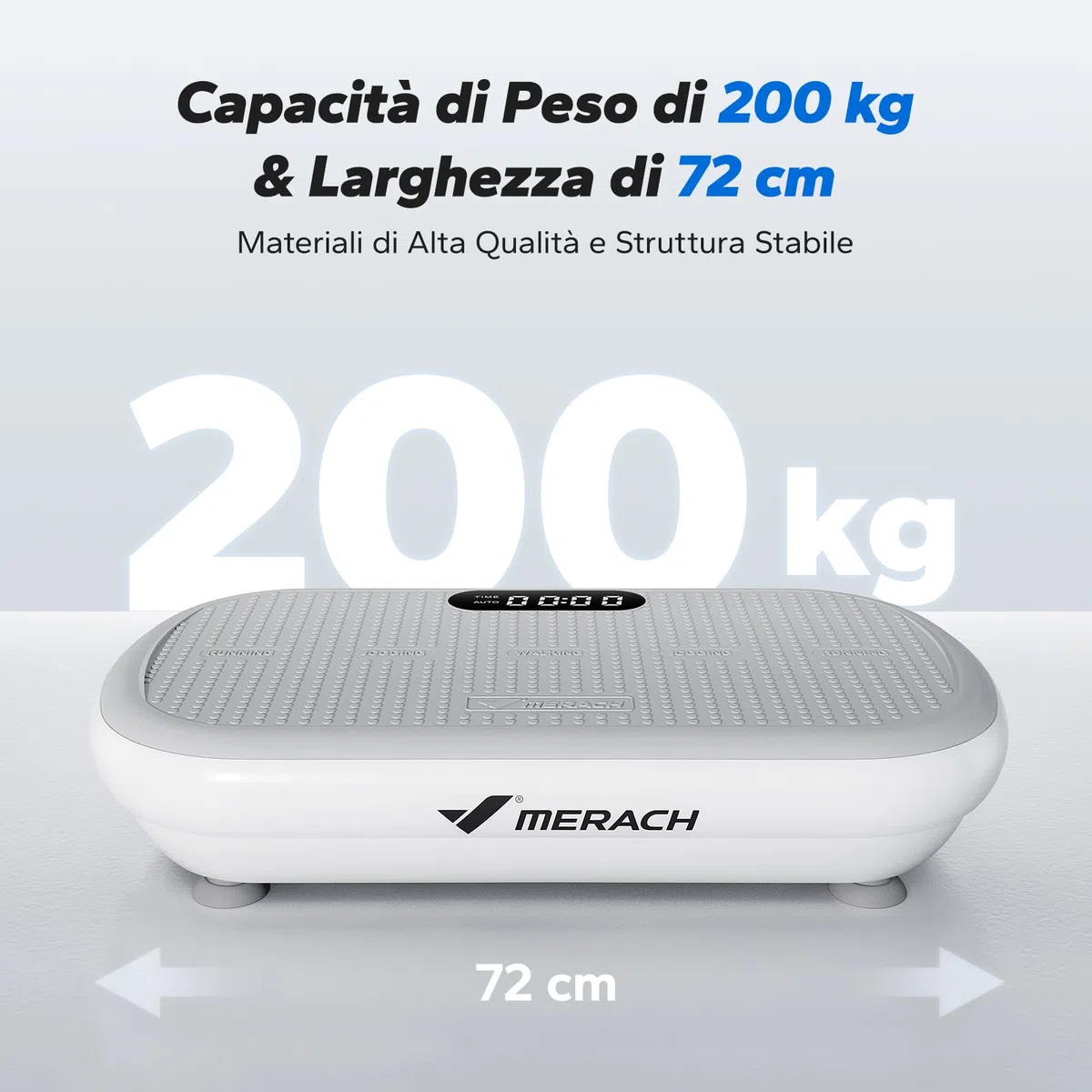 MERACH Pedana Vibrante Dimagrante Potente per L'allenamento e il Modellamento, Ampiezza di 13 mm, Capacità di Peso di 200 kg, Pedale in Silicone, Altoparlante Bluetooth Incorporato