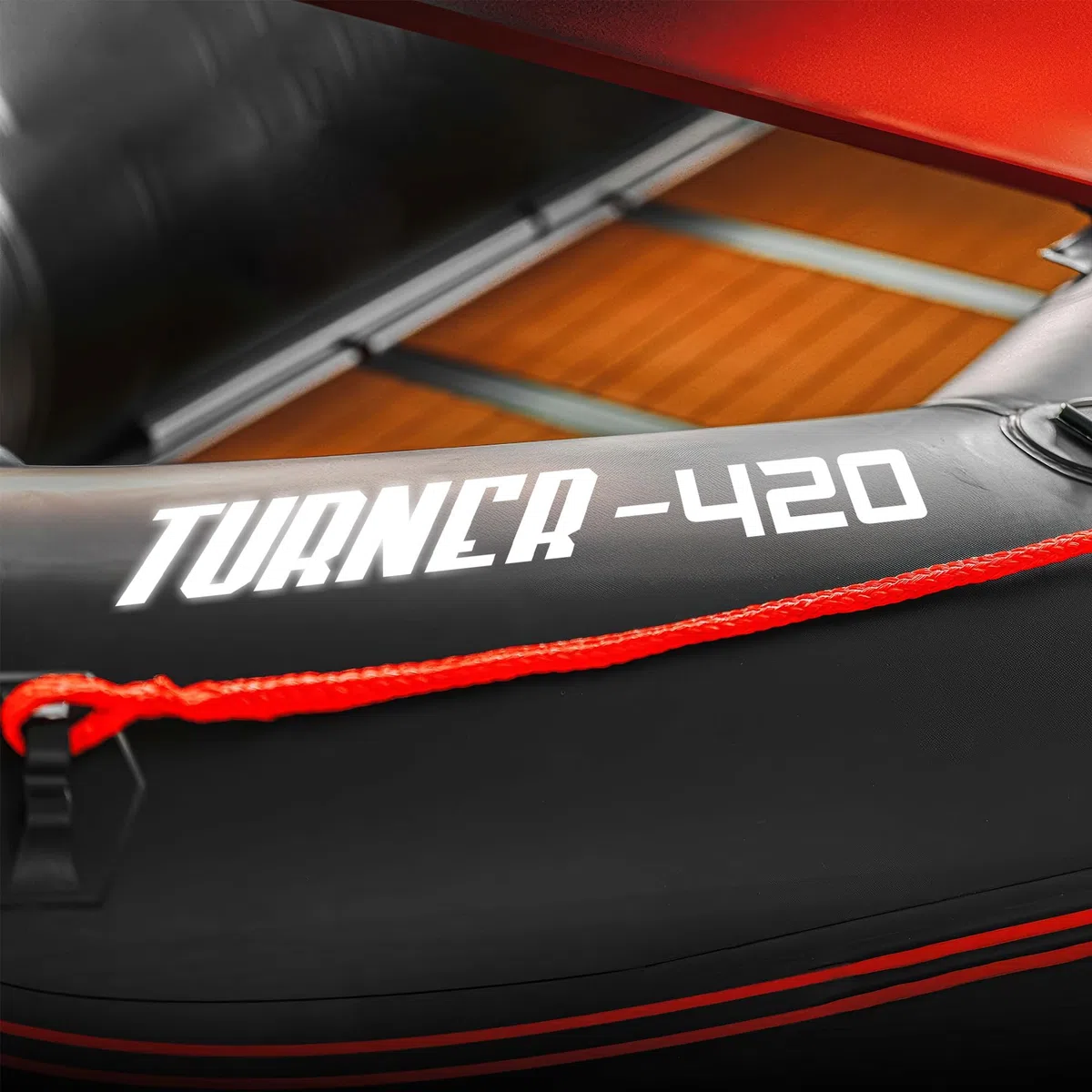 Boudech Turner 420 - Gommone Tender Gonfiabile 4,2m per 5+1 Persone con Remi e Accessori 4 Camere d’aria Fondo in Legno Sintetico Nero