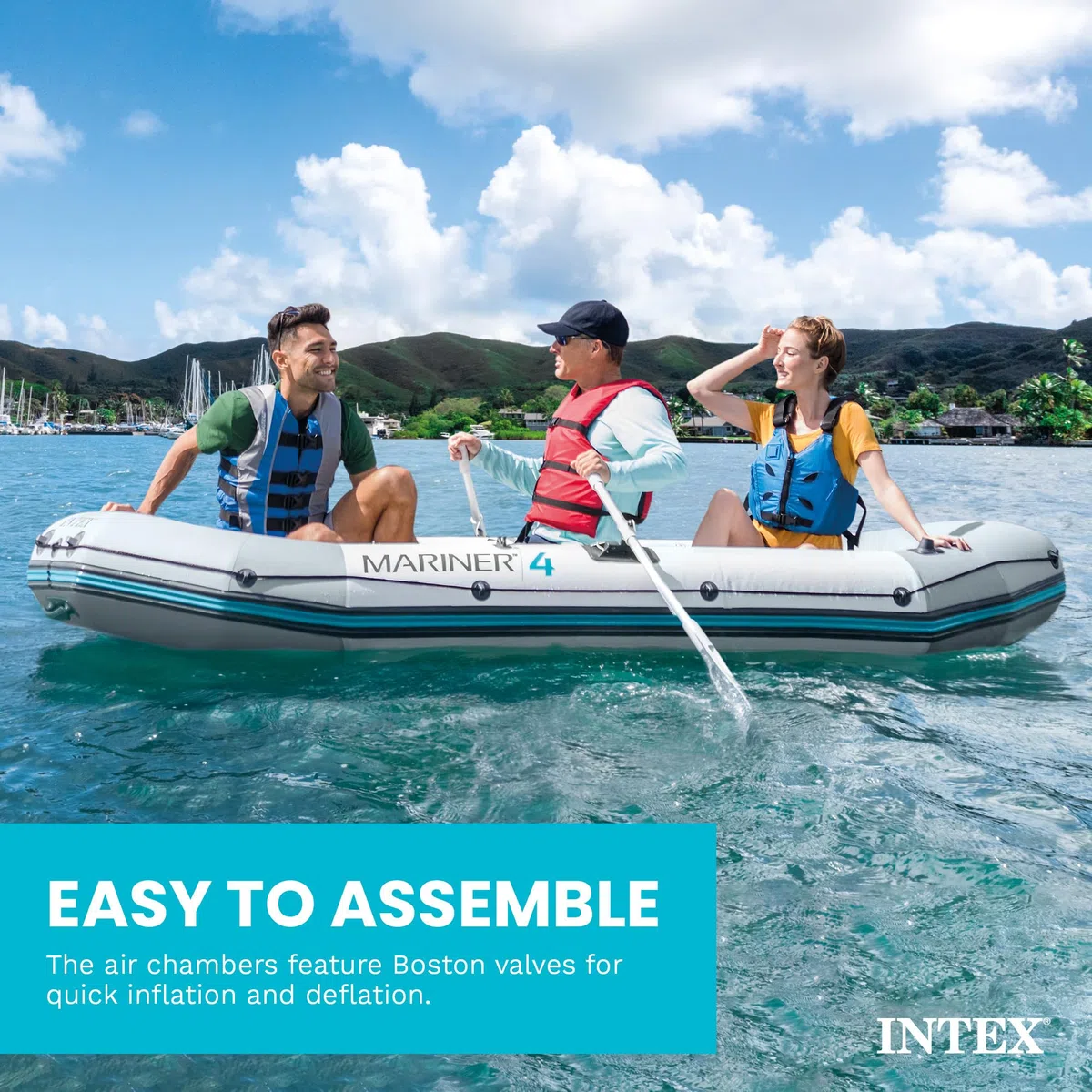 Intex 68376 4 Pro Mariner Battello gonfiabile 4 posti con remi e pompa