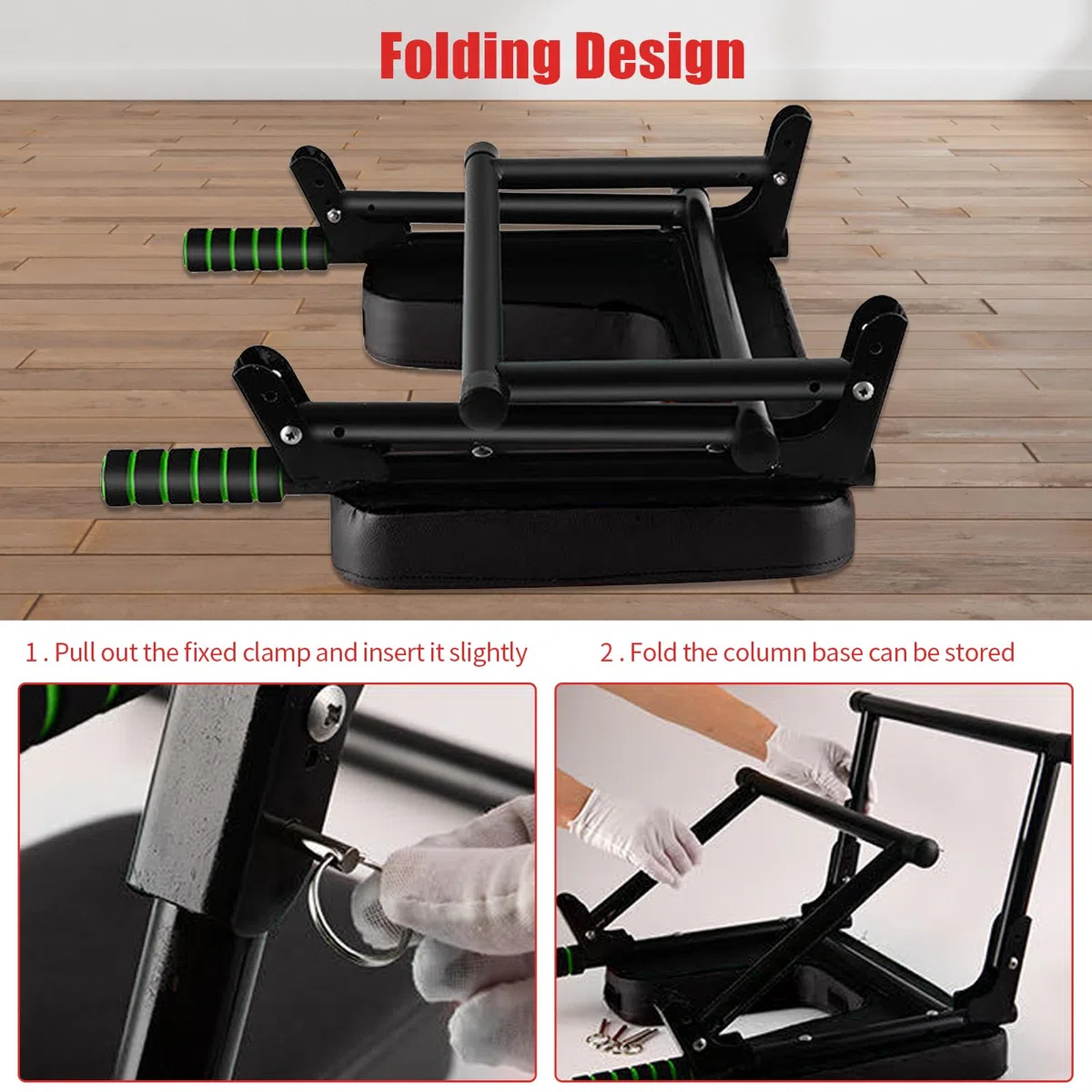 Sedia da yoga, pieghevole, per yoga, per fitness, meditazione, relax, capacità di carico 200 kg, colore nero