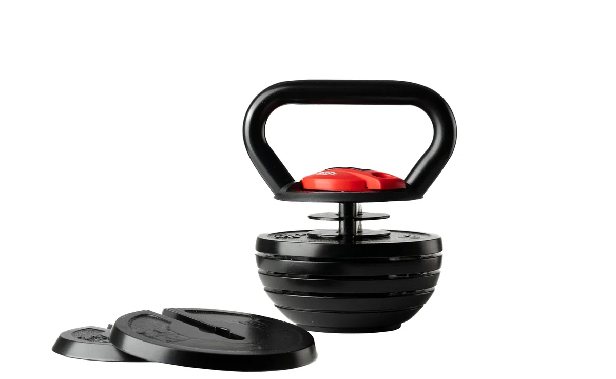 Nilox Kettlebell Regolabile in Acciaio, Peso Regolabile da 2 a 18 kg, Impugnatura Salda, Piastre in Acciaio Resistenti alla Corrosione, Attrezzo da Palestra per Allenamento Forza e Cardio