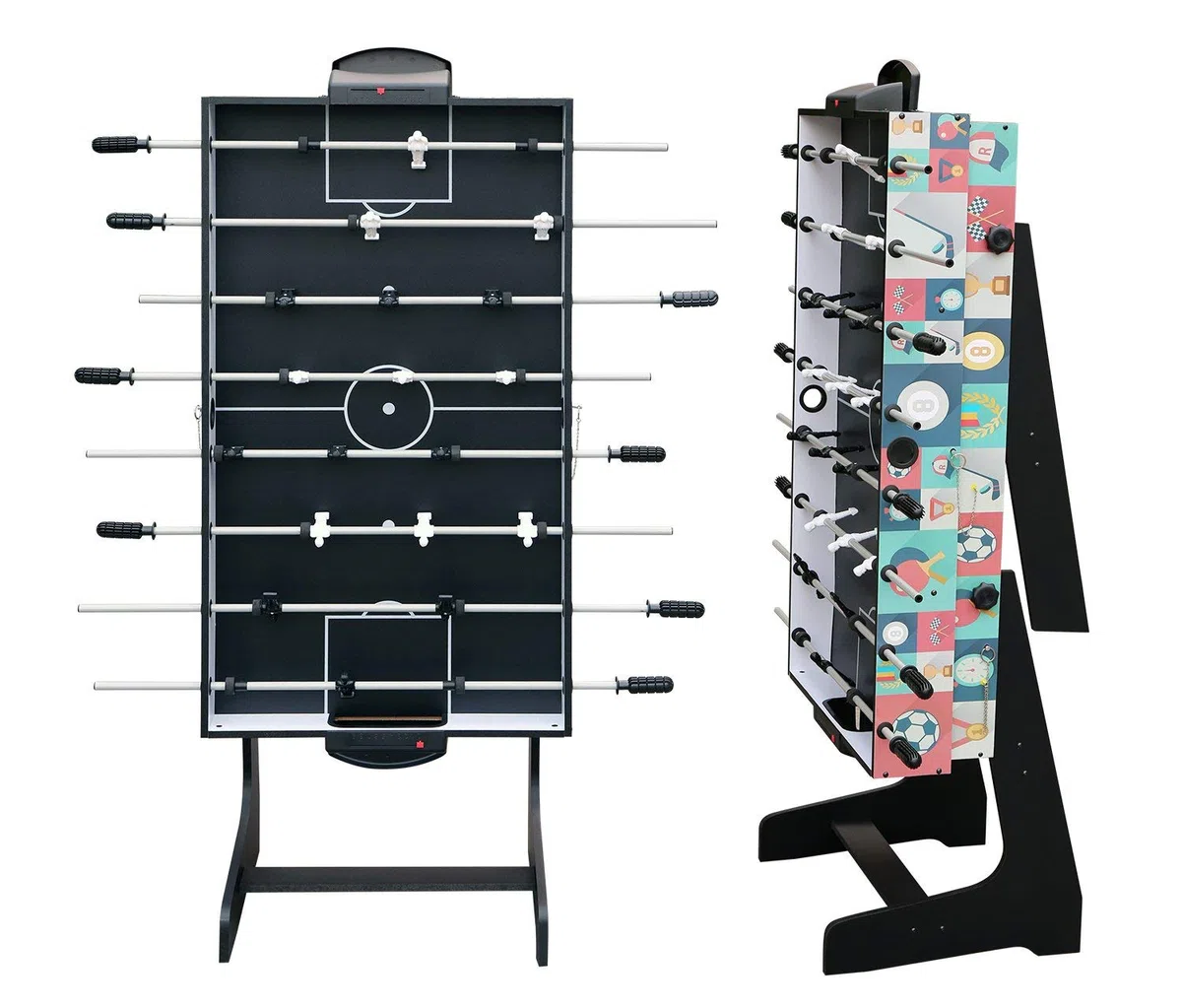 Tavolo da gioco 121.5 x 61 x 81,3 cm pieghevole 4 in 1 – -Calcio Balilla /tavolo da ping-pong/Air Hockey/tavolo da biliardo