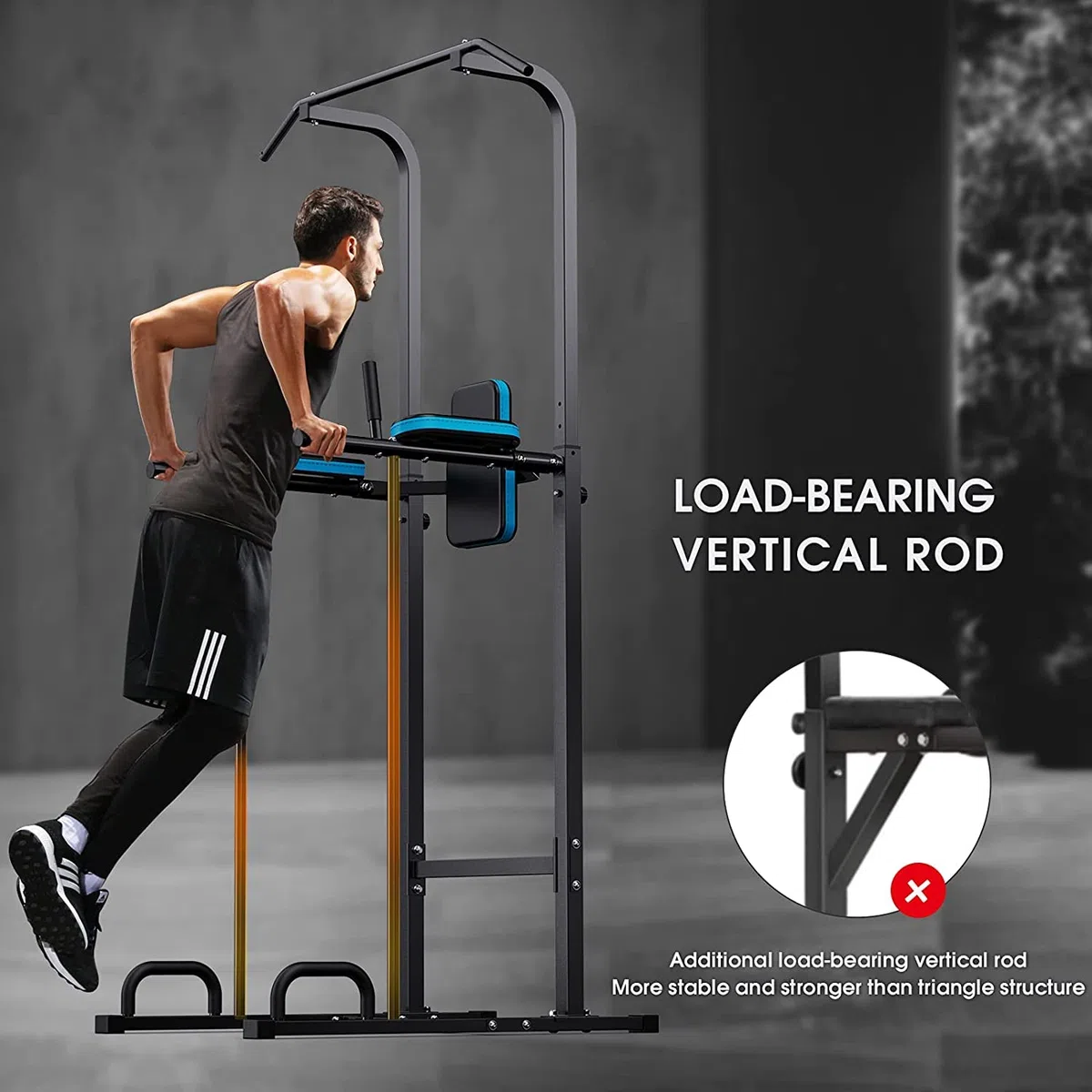 JX FITNESS Power Tower Multifunzionali Dip Station Workout Attrezzature Sbarra trazioni Addominali per la Palestra di casa Allenamento della Forza Attrezzatura per Il Fitness