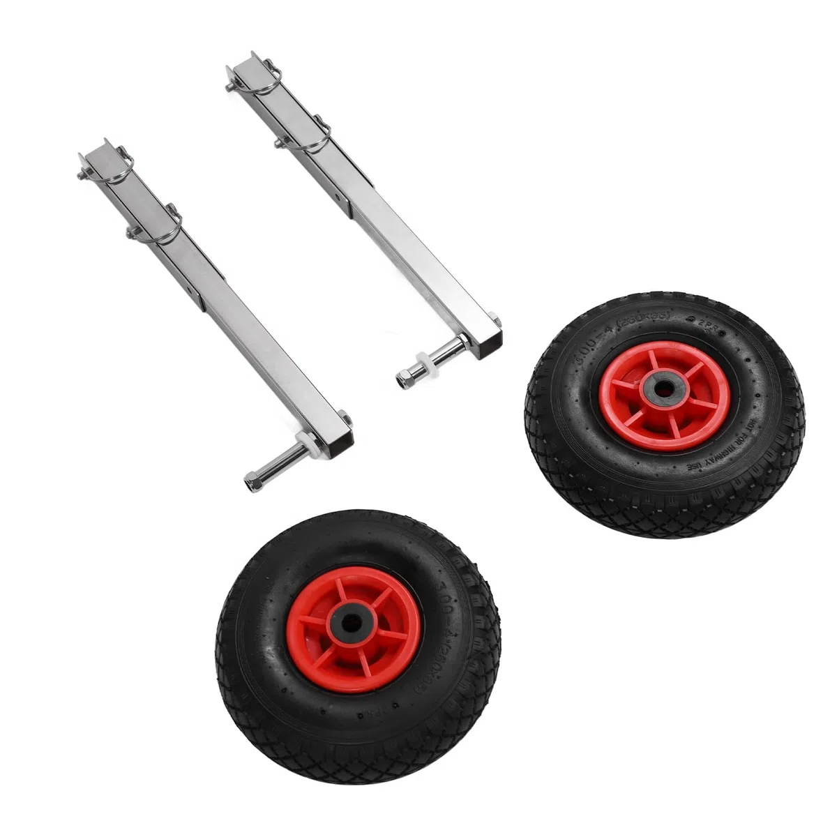 Ruota di Lancio di Barche, Ruote Lancio Barche Gonfiabili in Acciaio Inossidabile 2 Pc con Pin a Rilascio Rapido a Tempo Trasandato del Volante per Gonfiabili, Zattere, Gommoni e Altro Ancora