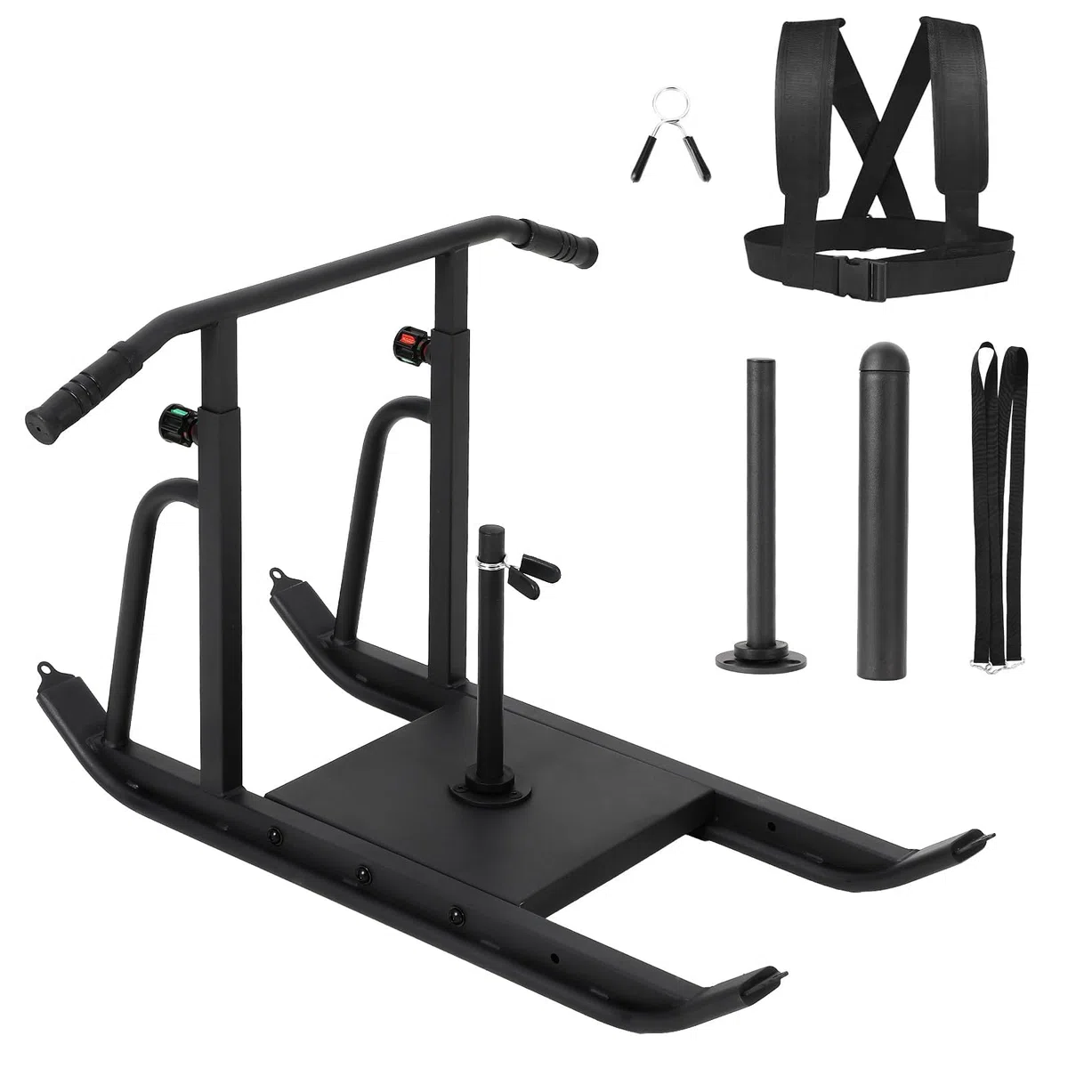 Garvee Slitta da Allenamento Professionale 550LBS per Forza e Velocità – Maniglia Regolabile a 5 Livelli – Compatibile con Dischi da 1''/2'' – Sled Push & Pull per Football Lineman e Palestra –