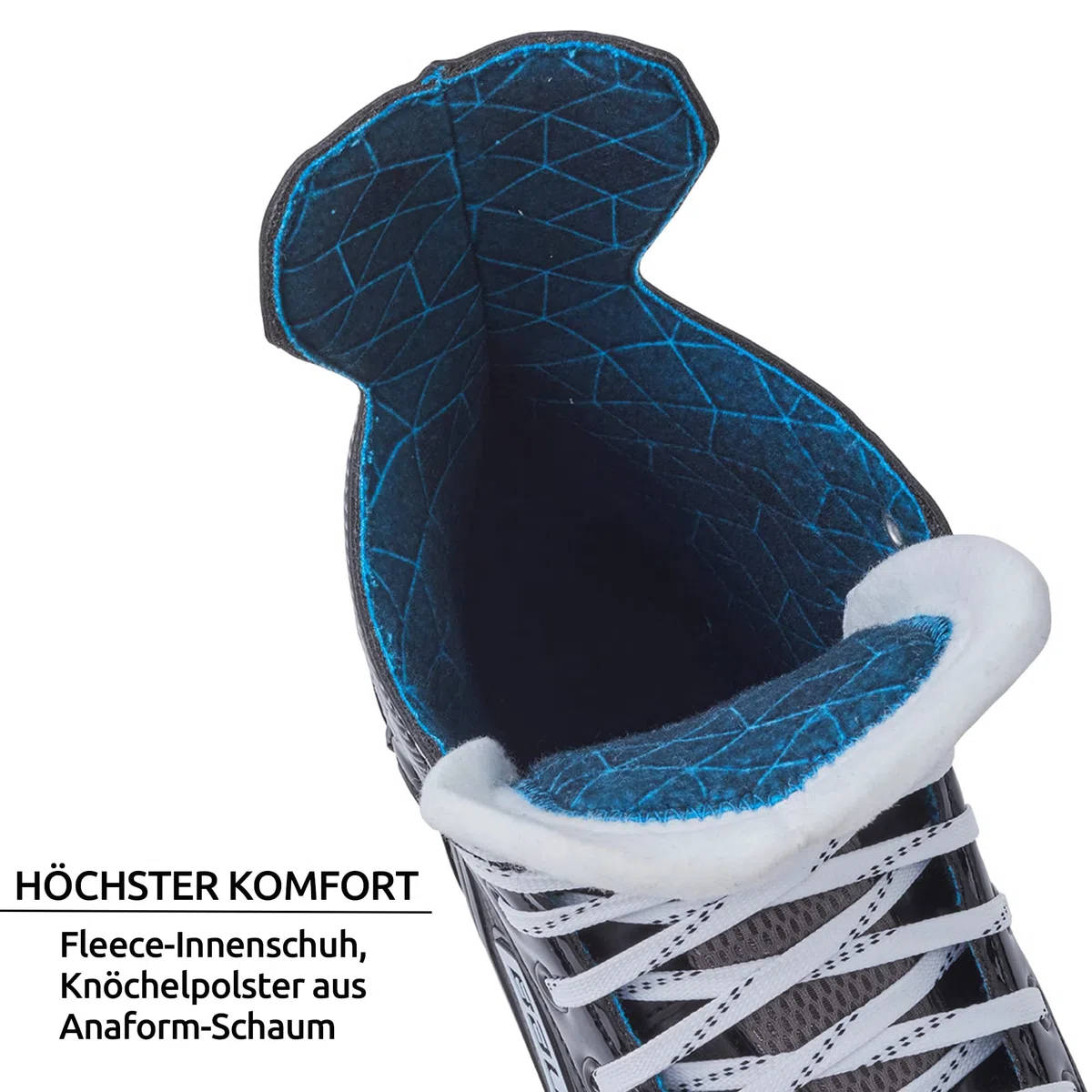BAUER S21 X-Lp Skate - SR Scarpa da Hockey su Ghiaccio Schwarz/Weiss/Blau/Silber 12