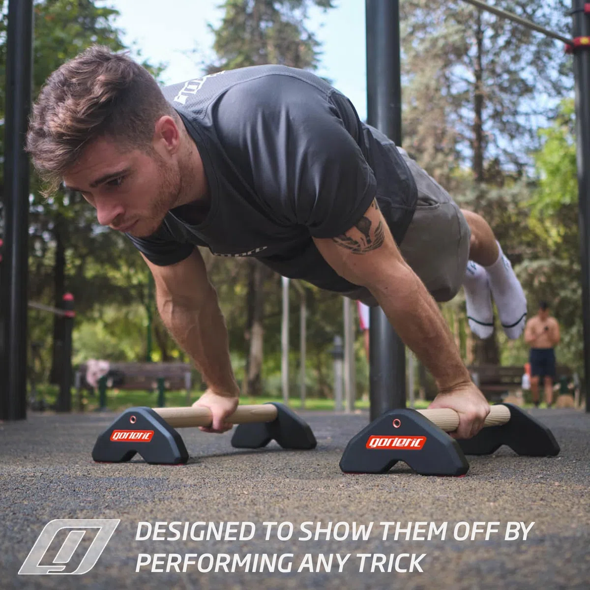 LowFit PRO Gorletic Calisthenics Parallettes - Parallele da ginnastica, facile da trasportare, testato dall'atleta, design magnetico di qualità.