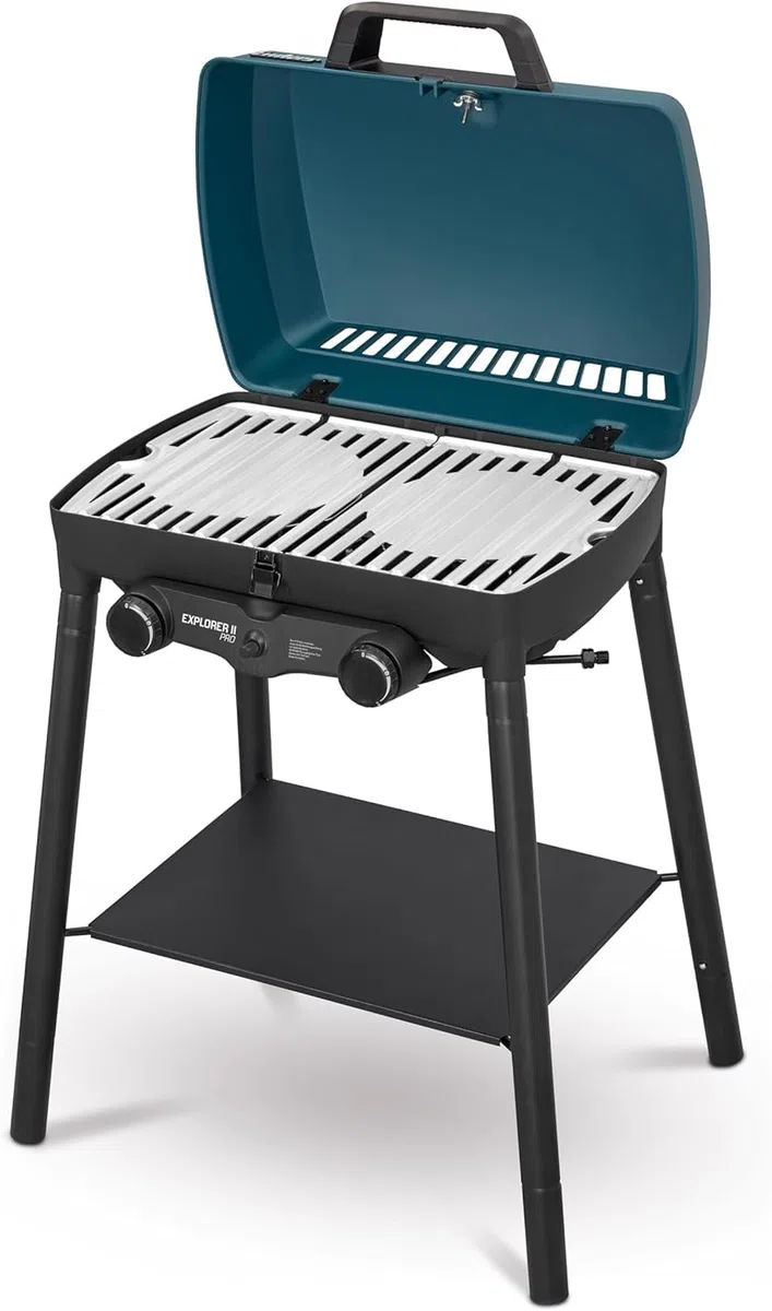 Enders Explorer II PRO Barbecue a Gas, Griglia a Gas da Campeggio, Portatile, da Esterno, Griglia Portatile a 2 Fuochi in Acciaio Inox, Multifunzionale e Facile da trasportare #210833