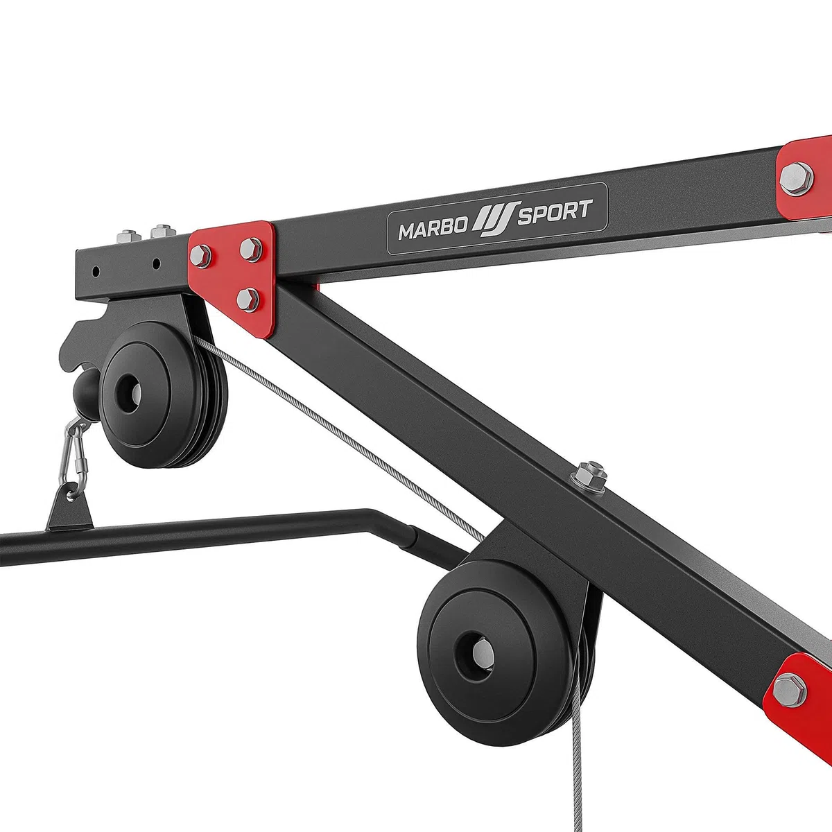 Marbo Sport - Lat Pulldown MH-W108 2.0 per Montaggio a Parete – Barra lat machine e sbarra trazioni per palestra in casa – Attrezzi palestra multifunzione per esercizi di trazioni e fitness