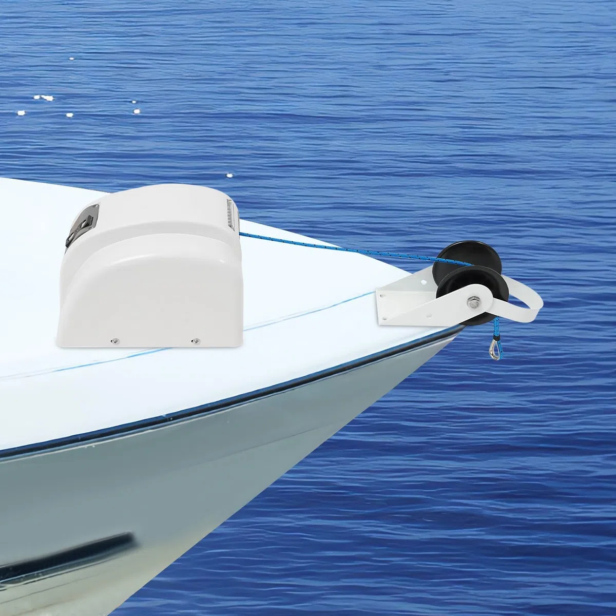 Verricello elettrico per barche, 25LBS, argano elettrico marino con telecomando senza fili, acqua salata 30 m, 12 V, acqua salata per ancora fino a 20 kg