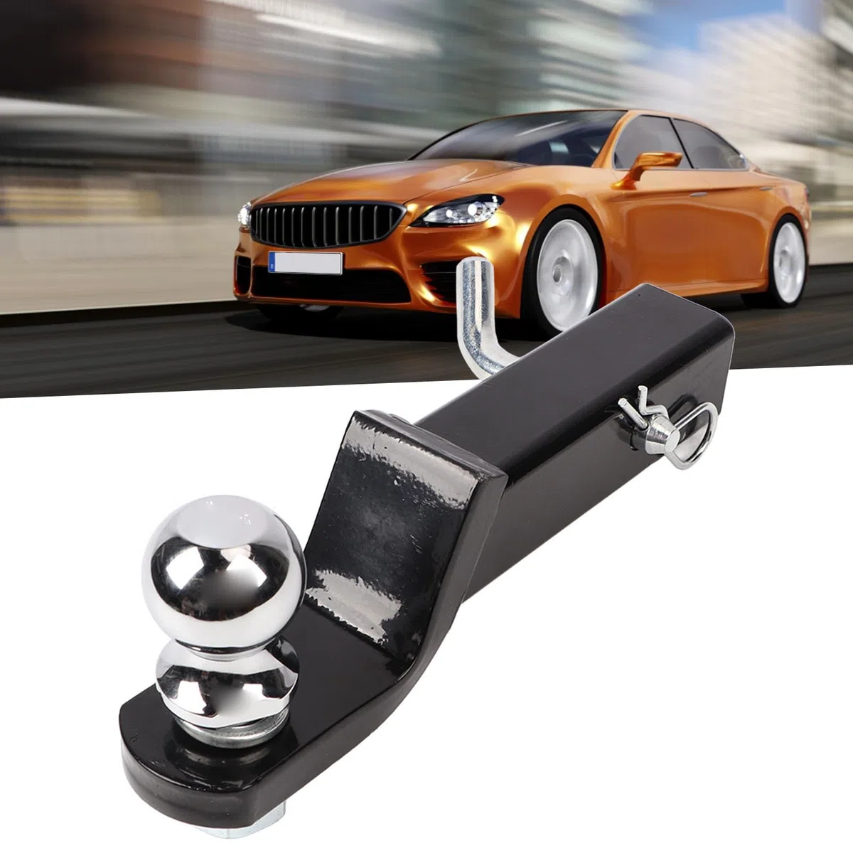 Asixxsix Gancio di Traino, 2,4 Pollici in Acciaio Regolabile Trailer Hitch Mount, Alta Sicurezza Durevole Facile Installazione Trailer Hitch Mount per Barche Campeggiatori