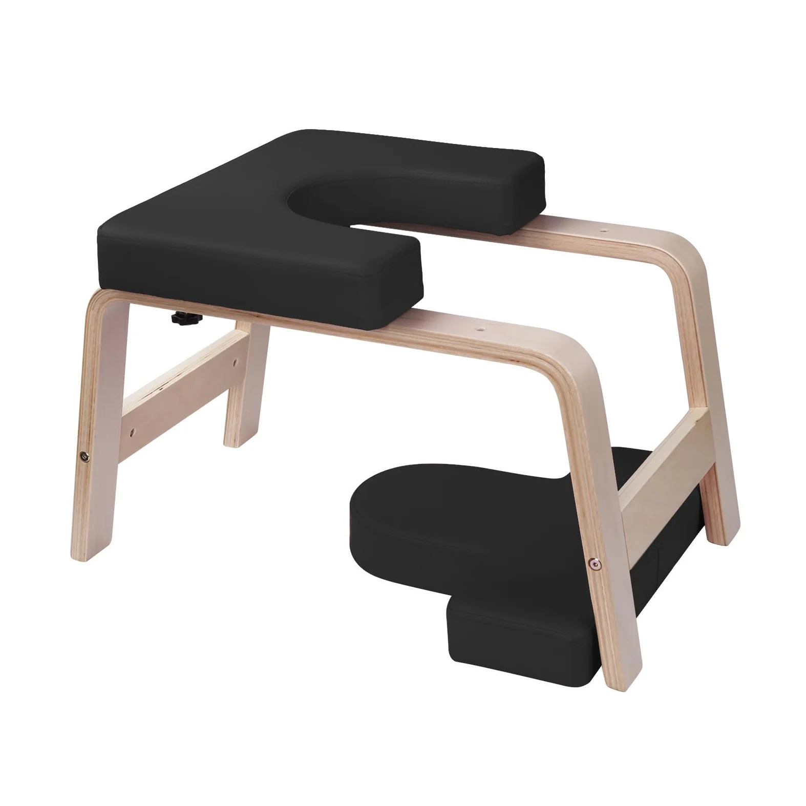 Sgabello per Headstand Yoga e Panca per Inversioni/Robusta e Sicure In Legno (Nero)