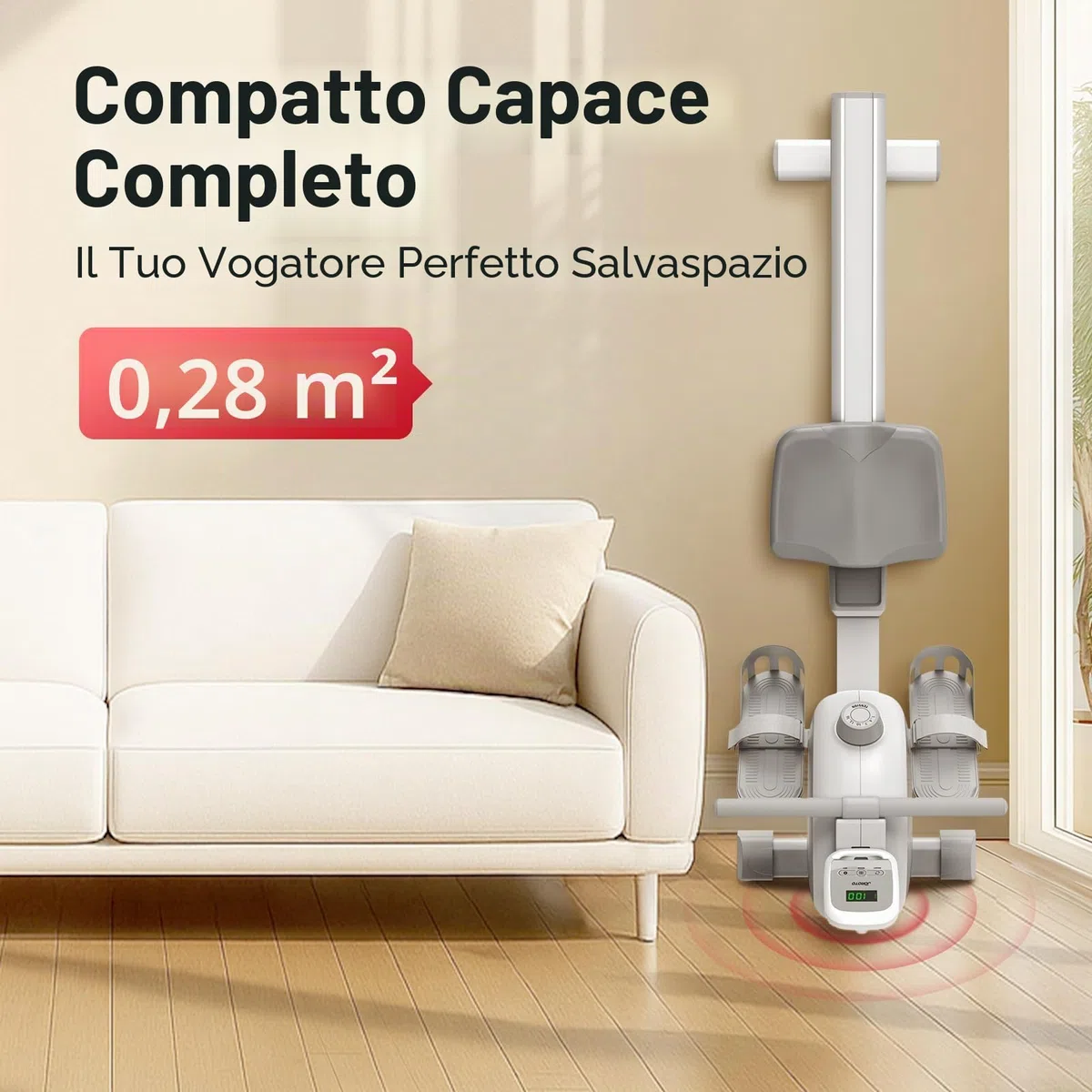 JOROTO Vogatore Domestico, 16 Livelli di Resistenza, Vogatore Magnetico con Controllo APP, Display LCD con Supporto per Telefono Cellulare, Ideale per L'attrezzatura da Palestra per la Casa