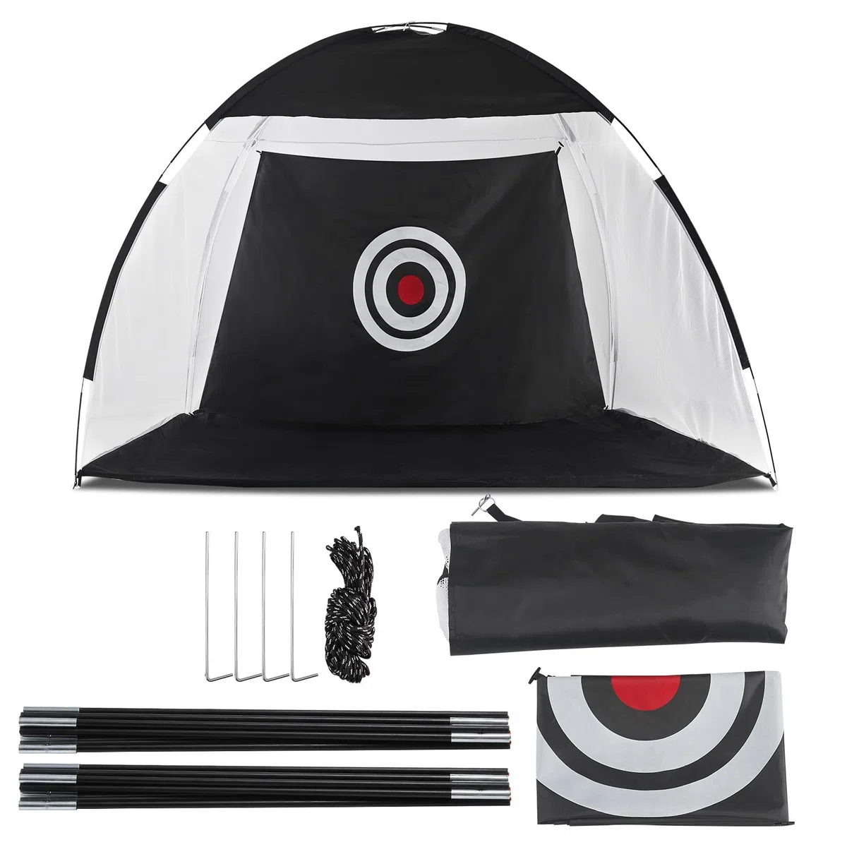 TUKAILAI Rete pratica da golf con borsa per il trasporto, tappetino pieghevole da 3 m, per cortile, guida, golf, colpire reti per bambini, uomini, donne, interni ed esterni, giardino