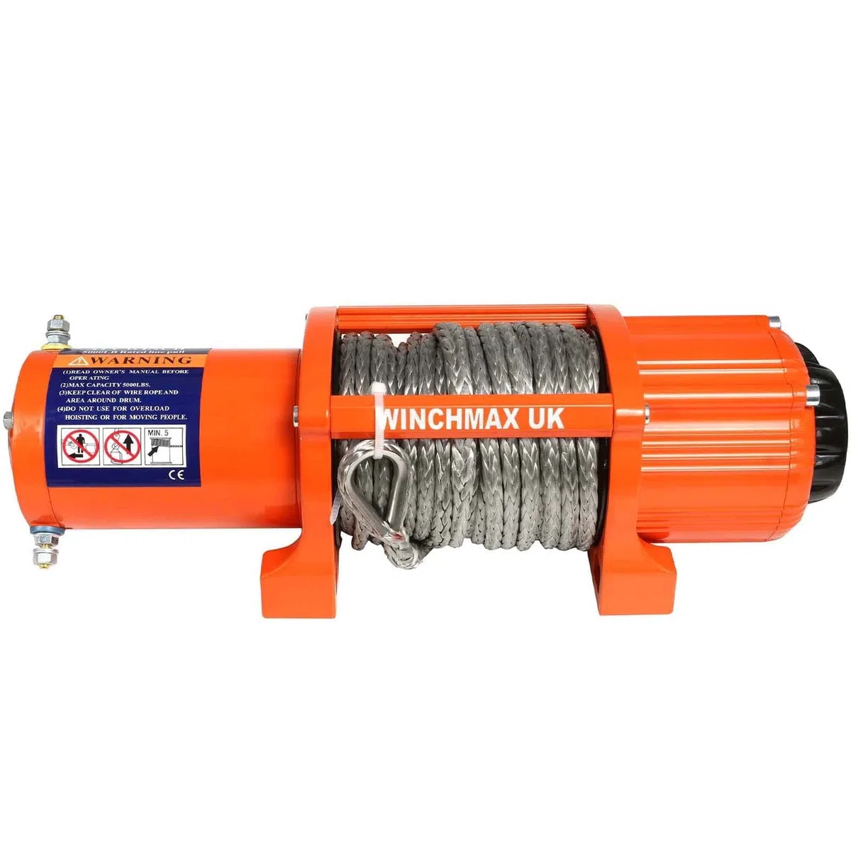 Winchmax 5000lb (2268kg) Verricello Originale Arancione 12v. Corda Sintetica Dyneema SK75 da 15,5 m x 5 mm. Gancio a Cerniera da 1/4 di Pollice. Telecomandi Wireless Gemelli.