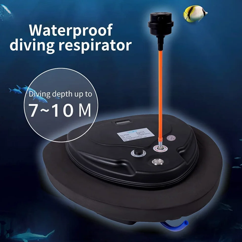 3.5 Ore Sistema di Immersione Subacquea Portatile e Ricaricabile,Compressore d'Aria Impermeabile with Tubo da 39ft Regolatore, respirazione Subacquea per Adulti