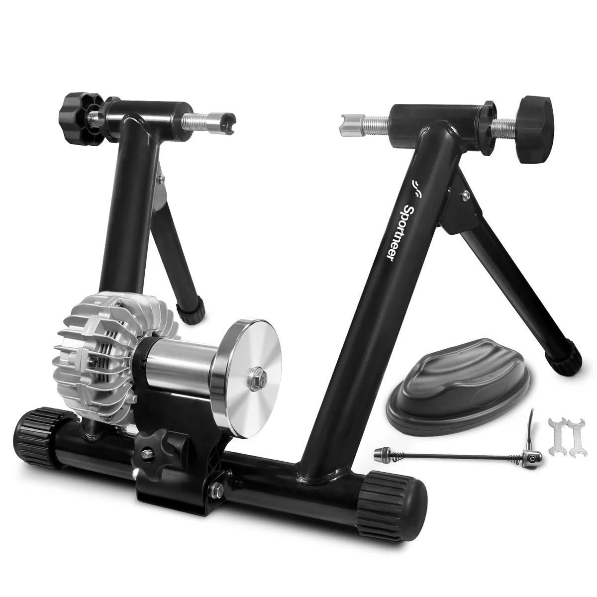 Sportneer Rollentrainer Fahrrad Fluid Bike Trainer Ständer, Indoor Fahrrad Training Stand Nero