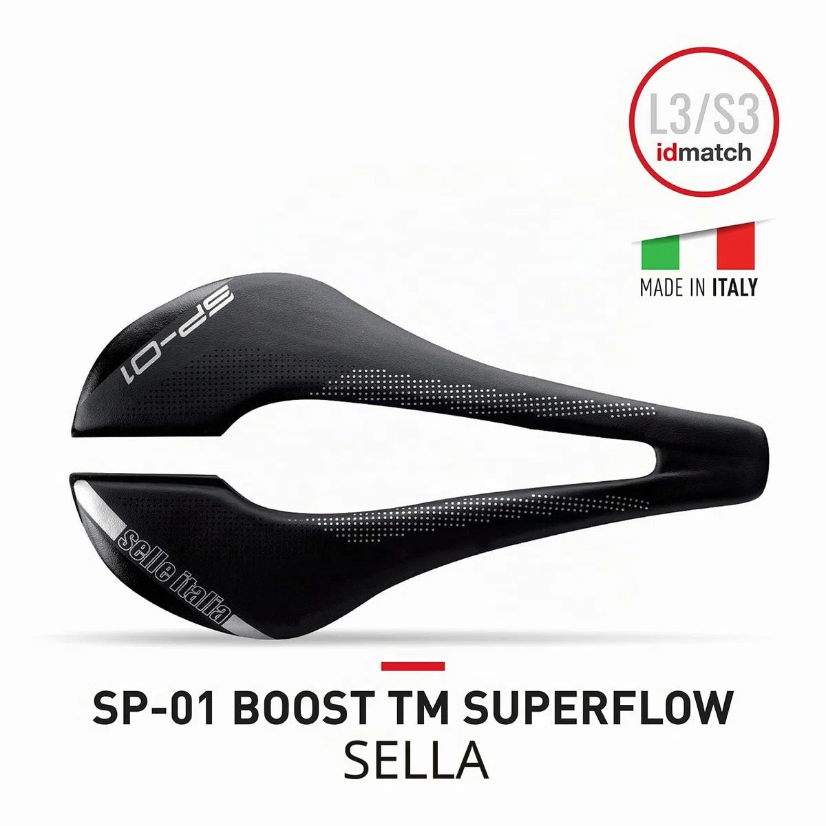 Selle Italia Sp-01 Boost Tm Superflow - Sella Bicicletta da Strada con Design Moderno, Comoda con Foro Superflow Unisex Adulto
