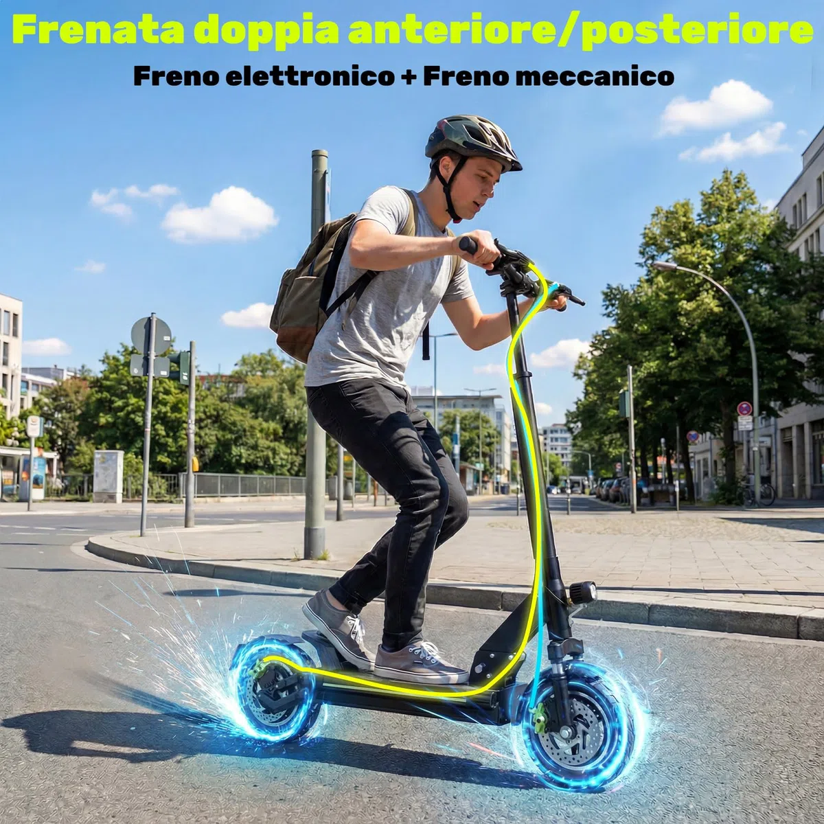 Monopattino Elettrico Adulto, 500W,Autonomia 55-90KM, 13AH/18.2AH Massimo 150 kg, Doppio Ammortizzatore e Freni Disco Anteriori Posteriori,Pneumatici 10 Pollici,E-Scooter Pieghevole