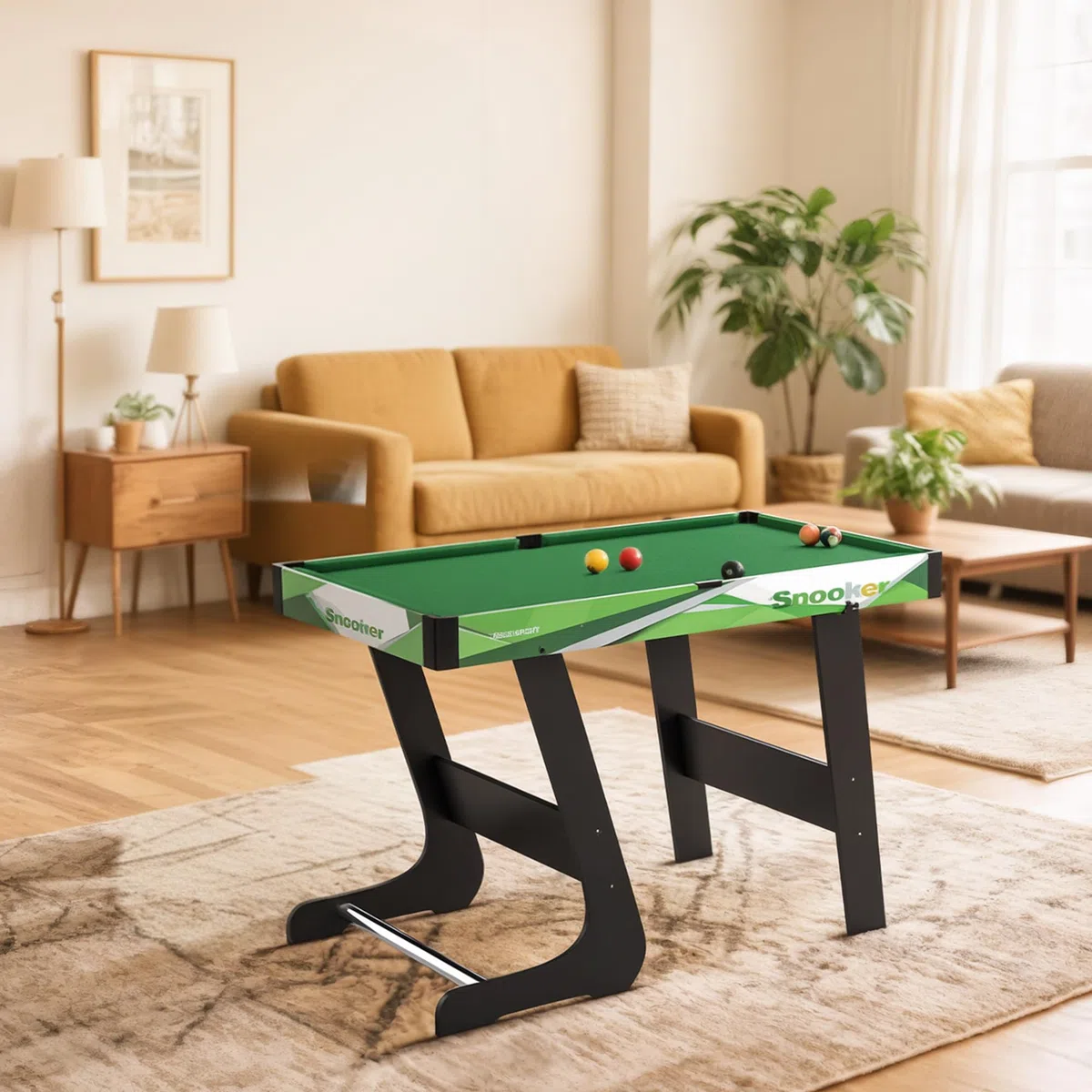 SPORTNOW Tavolo da Biliardo Pieghevole con Accessori, Stecche da Biliardo, Palle, Triangolo e Spazzola, Tavolo Biliardo Professionale per Adulti, 104x55.5x68 cm