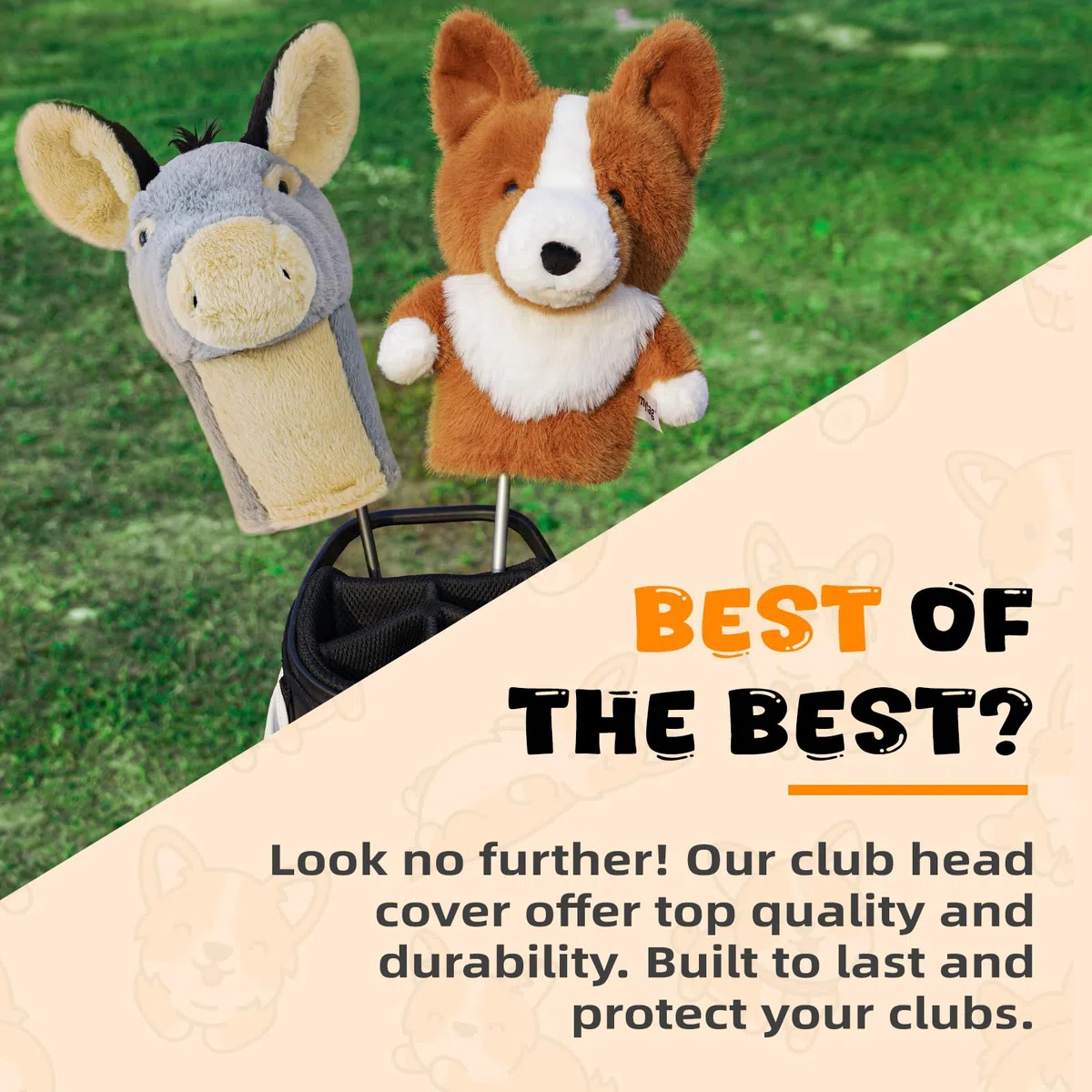 Copritesta divertente per mazze da golf, in peluche, per driver standard da 460 cc