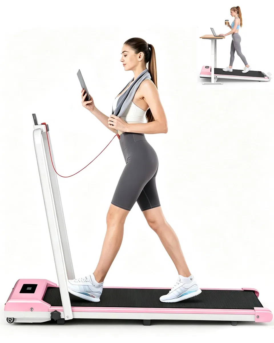 Tapis Roulant Elettrico Salvaspazio 7%, 3 IN 1 Walking Pad Pieghevole, 2.5CV Tapis Roulant Con Inclinazione, Display LED, Carico massimo di 130 kg