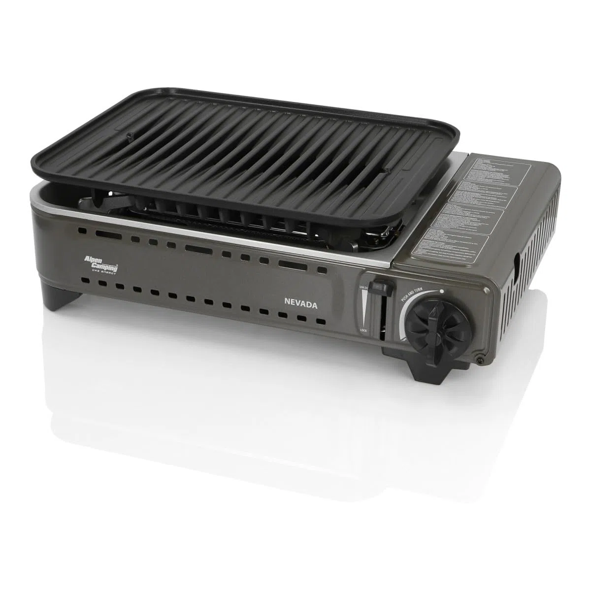 Barbecue a gas portatile Grill 1780 W + 8 cartucce a gas butano accensione piezo + valigetta da campeggio ALPEN