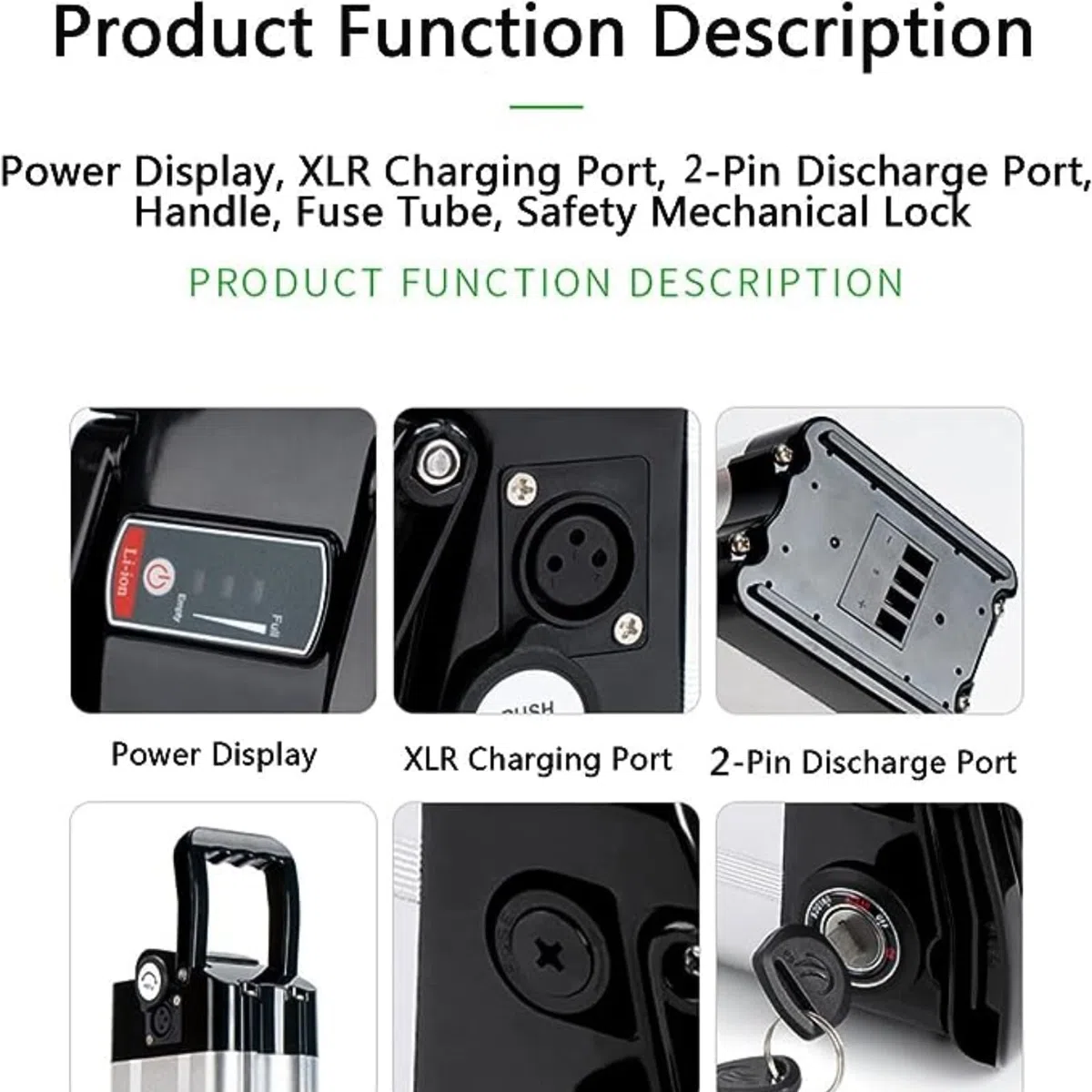 Batteria per Bici elettrica da 36V 15.6Ah Batteria per Bici elettrica Batteria al Litio Impermeabile per 500W 250W Motore E-Bike