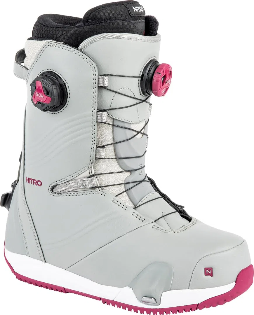 Nitro Dynasty Boa Step On '24 all Mountain Freeride Premium Sistema di Allacciatura Rapida Step On Boot Snowboard - Barca da Snowboard Donna