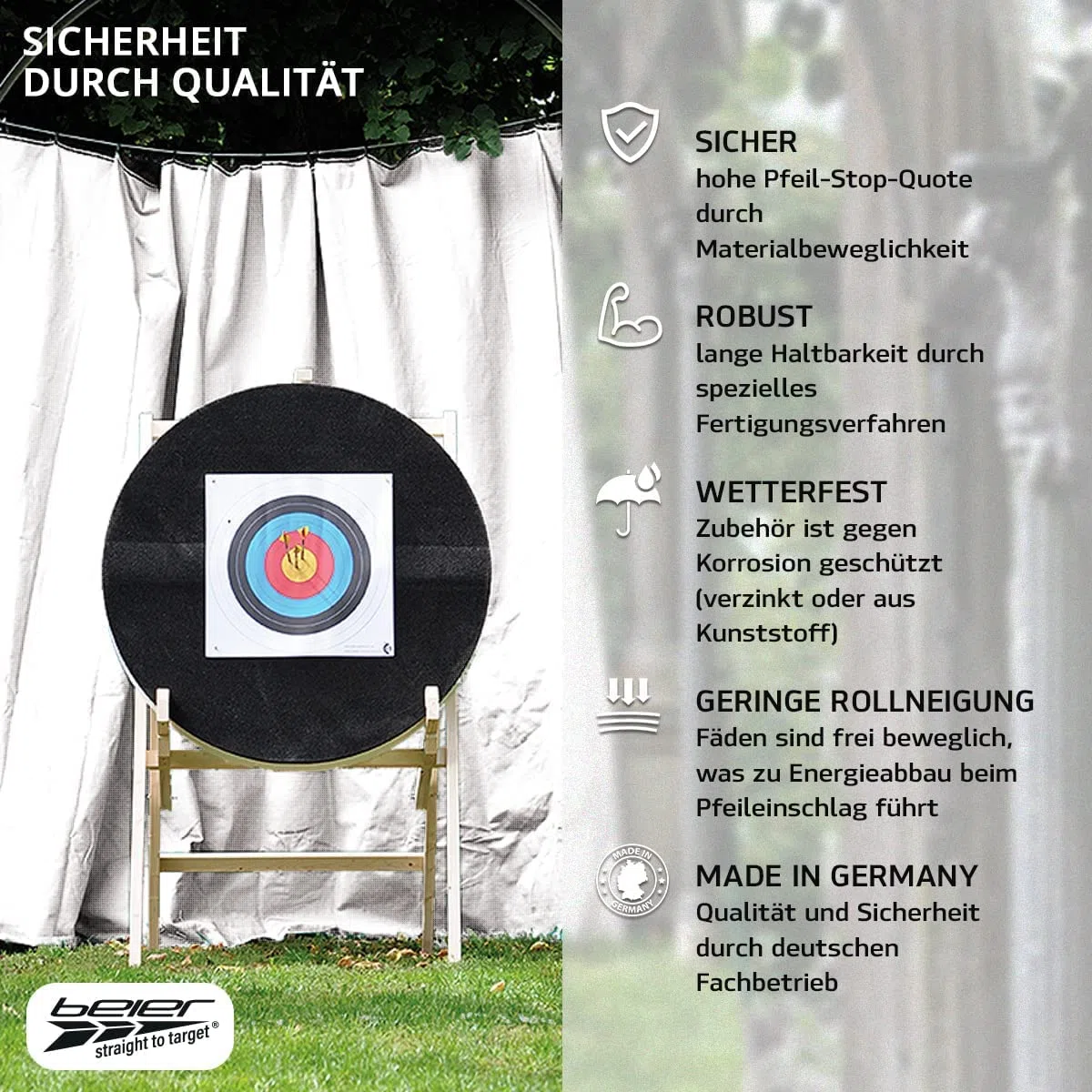 by Beier Germany Set di Rete da Pesca a Freccia, 3 Metri, Altezza 2,70 Metri
