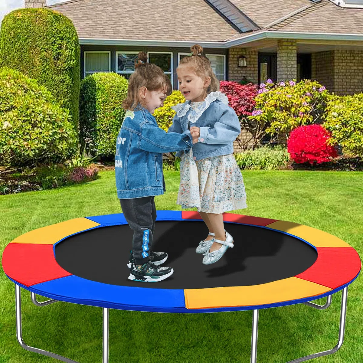 Herrselsam Copertura del bordo del trampolino antistrappo, resistente ai raggi UV, protezione dei bordi, accessorio per trampolino da fitness, colorato