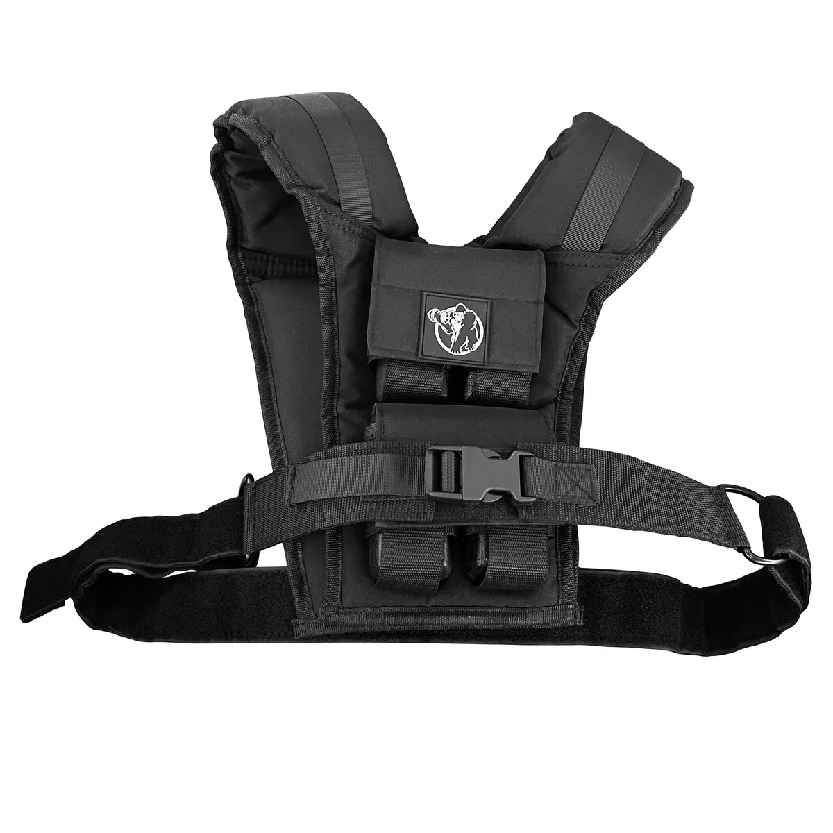 GORILLA SPORTS® Giubbotto Zavorrato - 10/20/30 kg, Regolabile, Ferro, Schiuma TPE, Nylon, Vestibilità Universale, Nero - Weighted Vest, Gilet con Pesi, Gilet Zavorrato con Pesi Inclusi