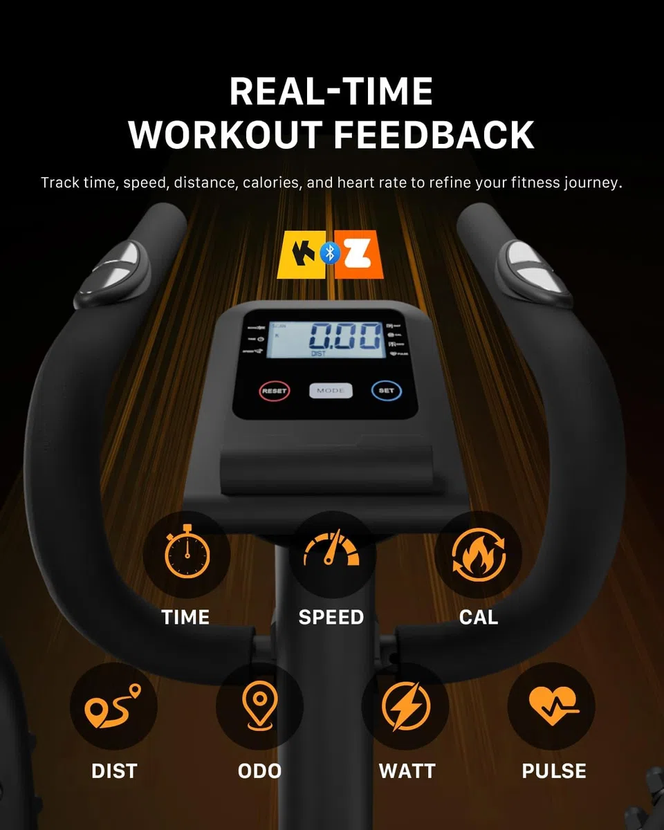 Ellittica da Casa Silenziosa, Aeriflo S100 Ellittica Magnetica con 16 Livelli di Resistenza, Volano 6kg, Salvaspazio, Bluetooth con App, Schermo LCD e Ruote di Trasporto per Allenamento Cardio