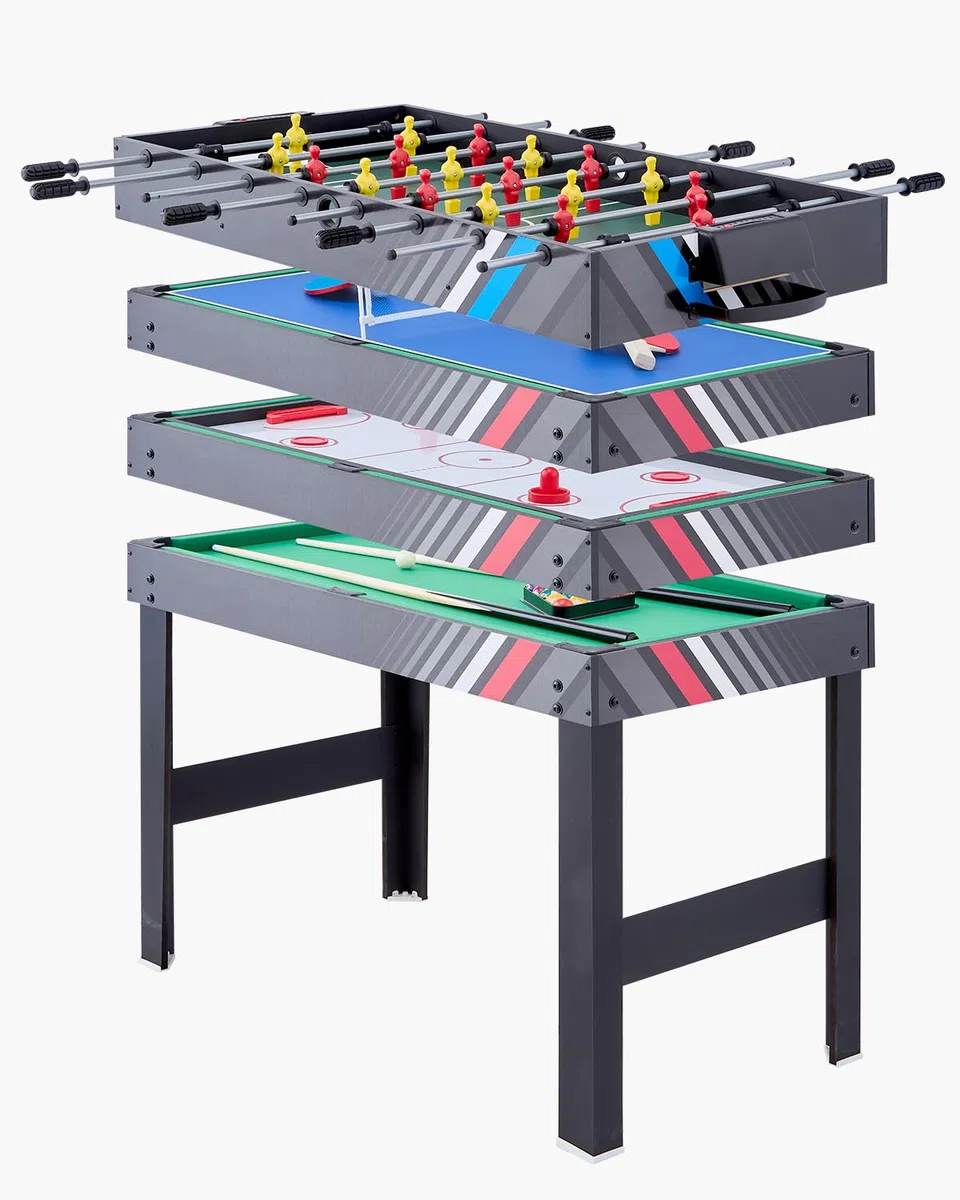 VEVOR Set Combo Tavolo da Gioco, 121,9 cm Aria Hockey Tavolo, Multi Combinazione Tavolo con Aria Hockey Pool Billiard Ping Pong, per Famiglia Sala Giochi Ufficio con Accessori Abbondanti