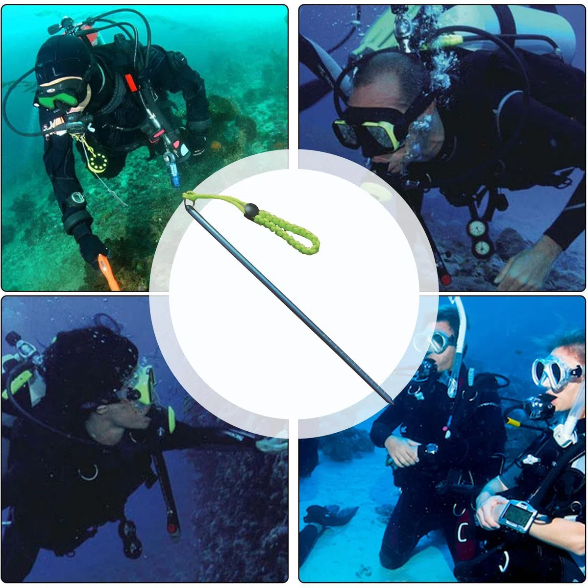 Bacchetta subacquea – Trusty Sound Generator Stick, attrezzatura da nuoto in mare | Puntatore dal design aerodinamico, strumenti subacquei in alluminio per nuotatori principianti, 35,1 cm