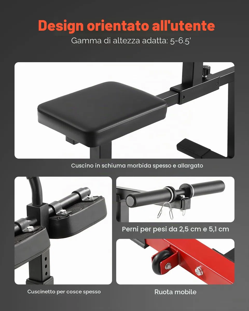 VEVOR Macchina per Polpacci da Seduti, Macchina Esercizio per Gambe per Sollevamento 199,5 kg, Regolazione Altezza Maniglia 5 Livelli, per Allenamento Polpacci, Piastre di Peso 50 mm