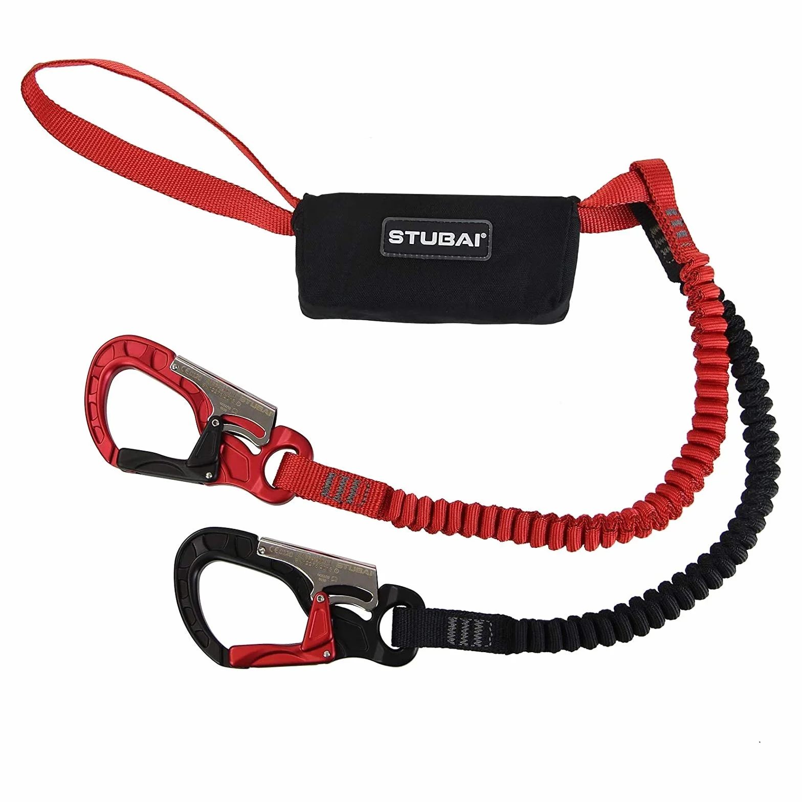 ALPIDEX Casco universale per arrampicata + ALPIDEX Imbracatura + Stubai Set da Via Ferrata BASIC 3.0 - Casco: black, Imbracatura: red
