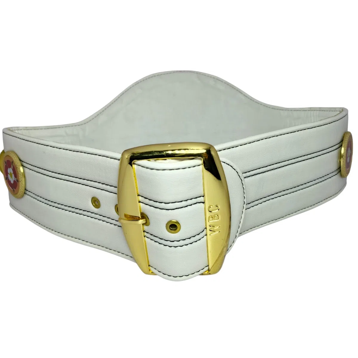 WBC Cintura Replica Bianca World Union Championship - Cintura regolabile per adulti, in pelle sintetica di alta qualità, pezzo da collezione