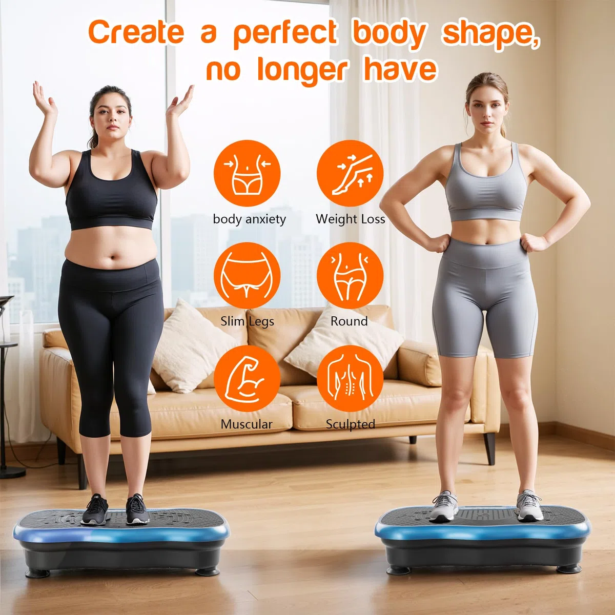 Vibrationsplatte Übungsgerät, Vibrationsplatte, Fitness-Plattform, Übungsgerät, 10 Modi, Ganzkörpertraining, vibrierende Fitness-Plattform, Gewichtsverlust, für Damen und Herren, Formung, Wellness