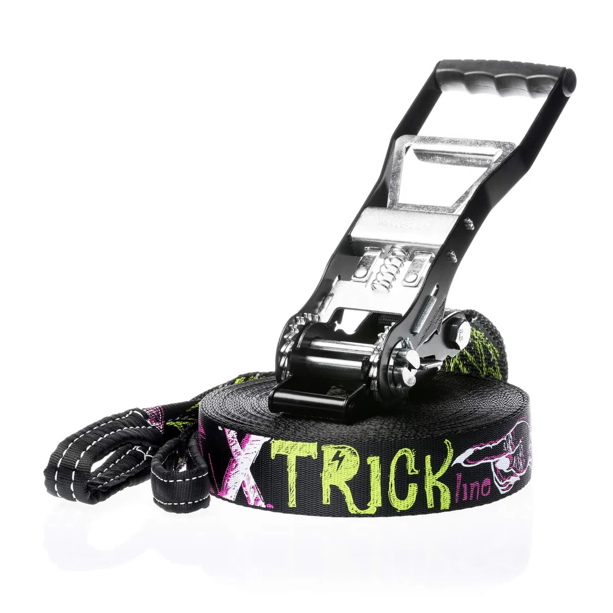 Kit Trick Line per salti, camminata e freestyle - Fettuccia da 25 mt con cricchetto, protezioni albero e sling bag - Kit completo