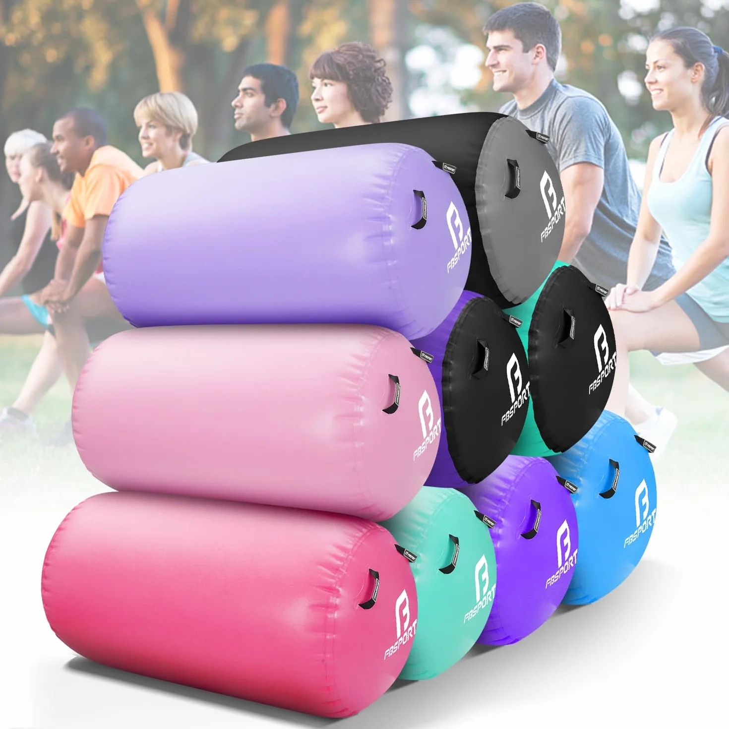FBSPORT Tappetino Gonfiabile per Yoga, Taekwondo e Allenamento Tumbling