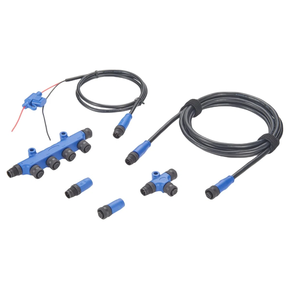NMEA 2000 N2K Starter Kit, Marine Grade Backbone Drop Cable, connettore T, 4 porte, terminatori, cavo di alimentazione con fusibile per Lowrance, Simrad, Garmin (kit 2)