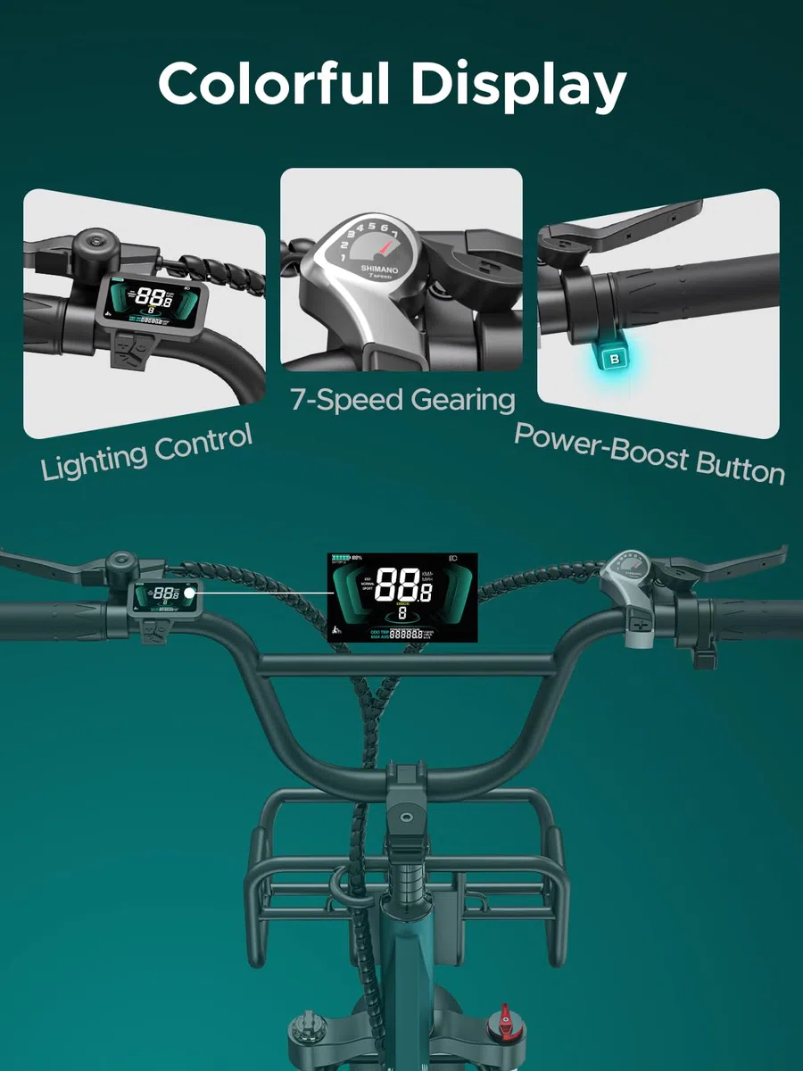 ENGWE Bicicletta Elettrica Adulto, 20'' ×4.0'' Fat Tire Bici Elettrica per Donna, 7 Velocità, 250W Batteria Rimovibile 48V 13Ah Autonomia bis zu 120 km L20/L20 BOOST
